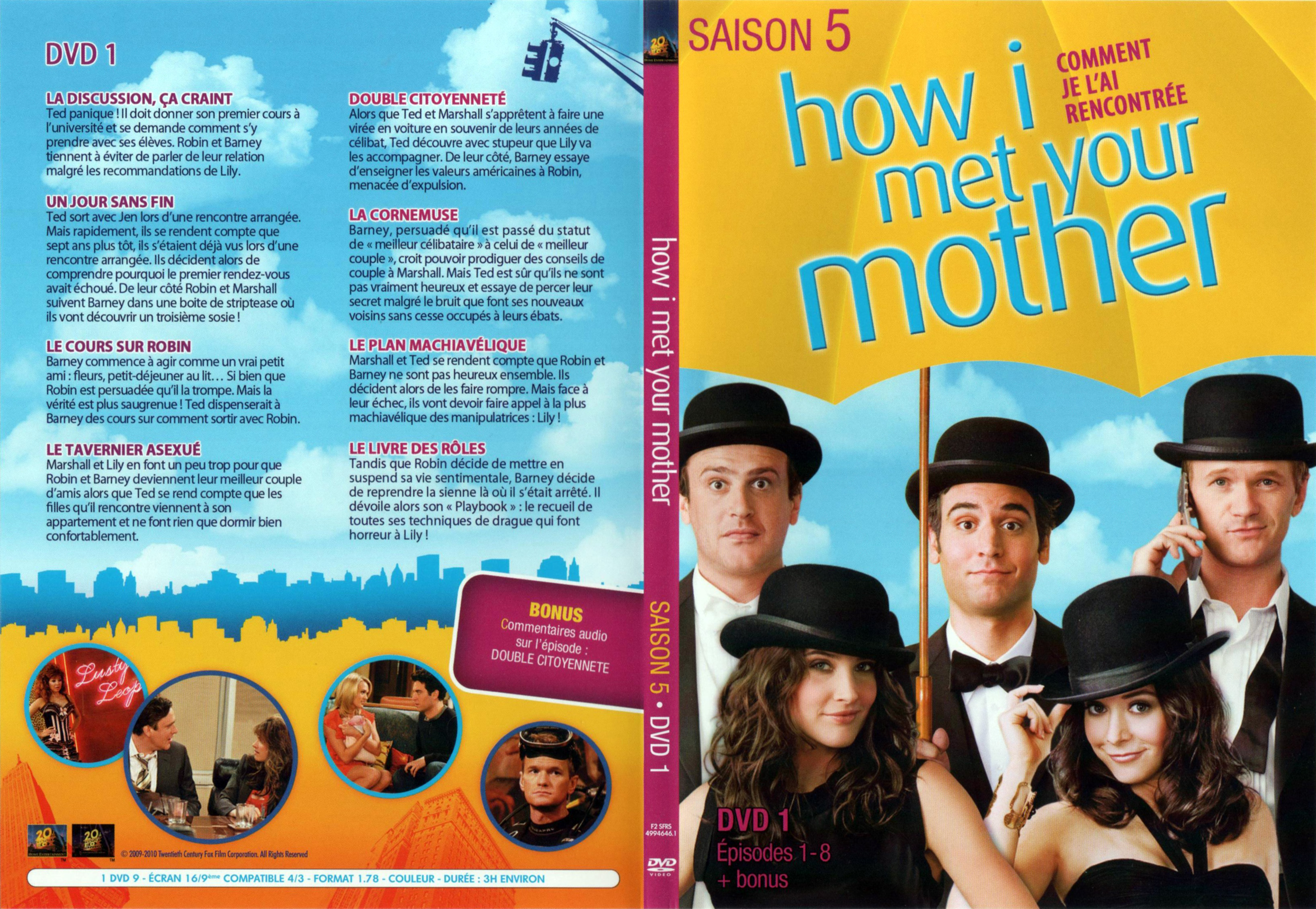 Jaquette DVD How i met your mother Saison 5 DVD 1