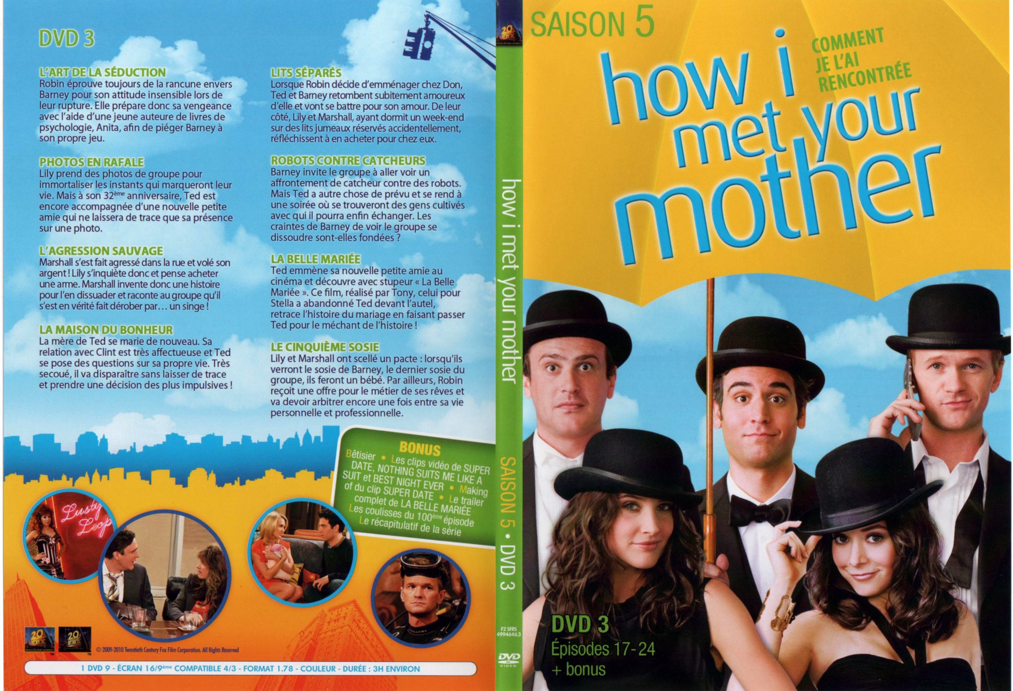 Jaquette DVD How i met your mother Saison 5 DVD 3