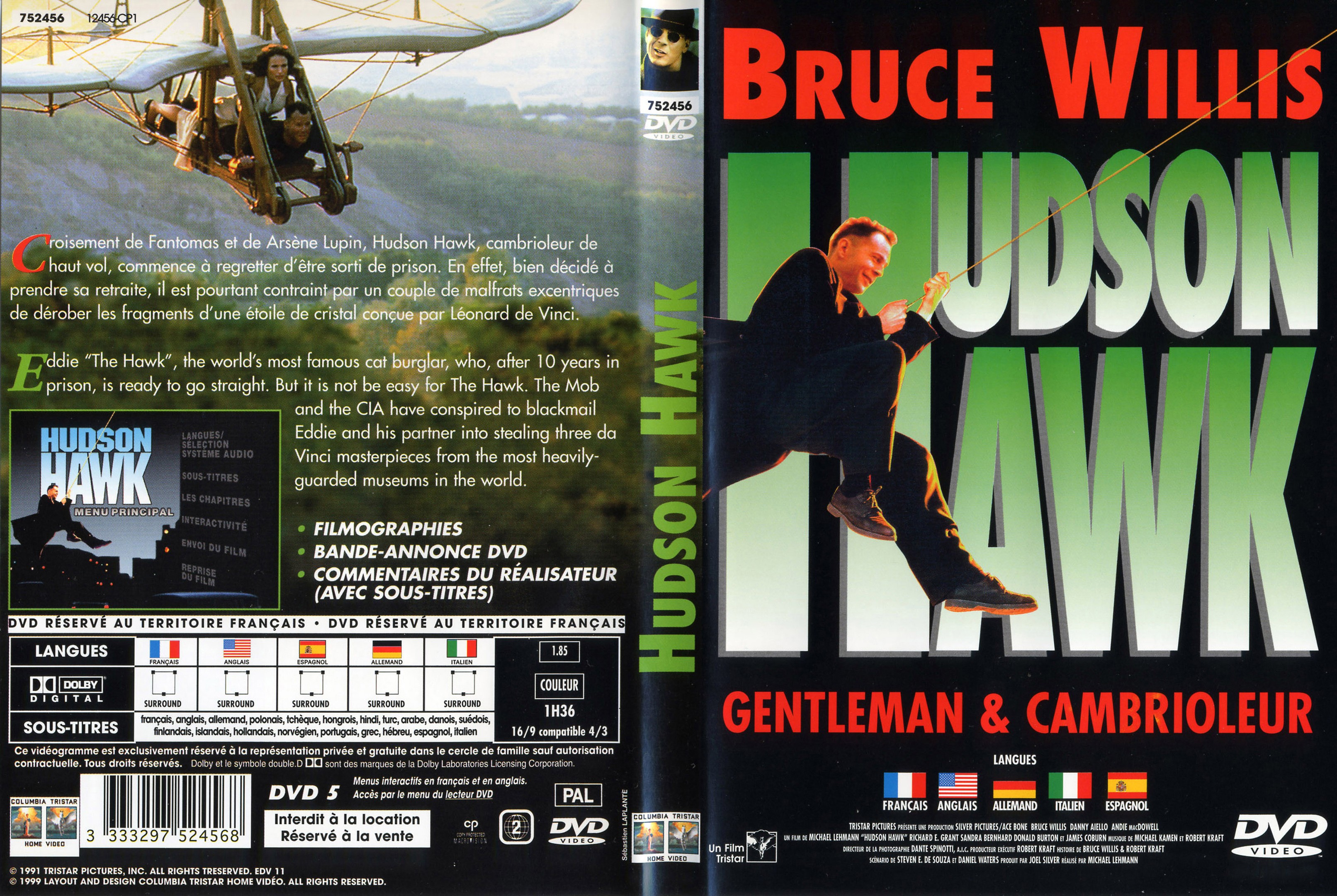Jaquette DVD Hudson Hawk v2