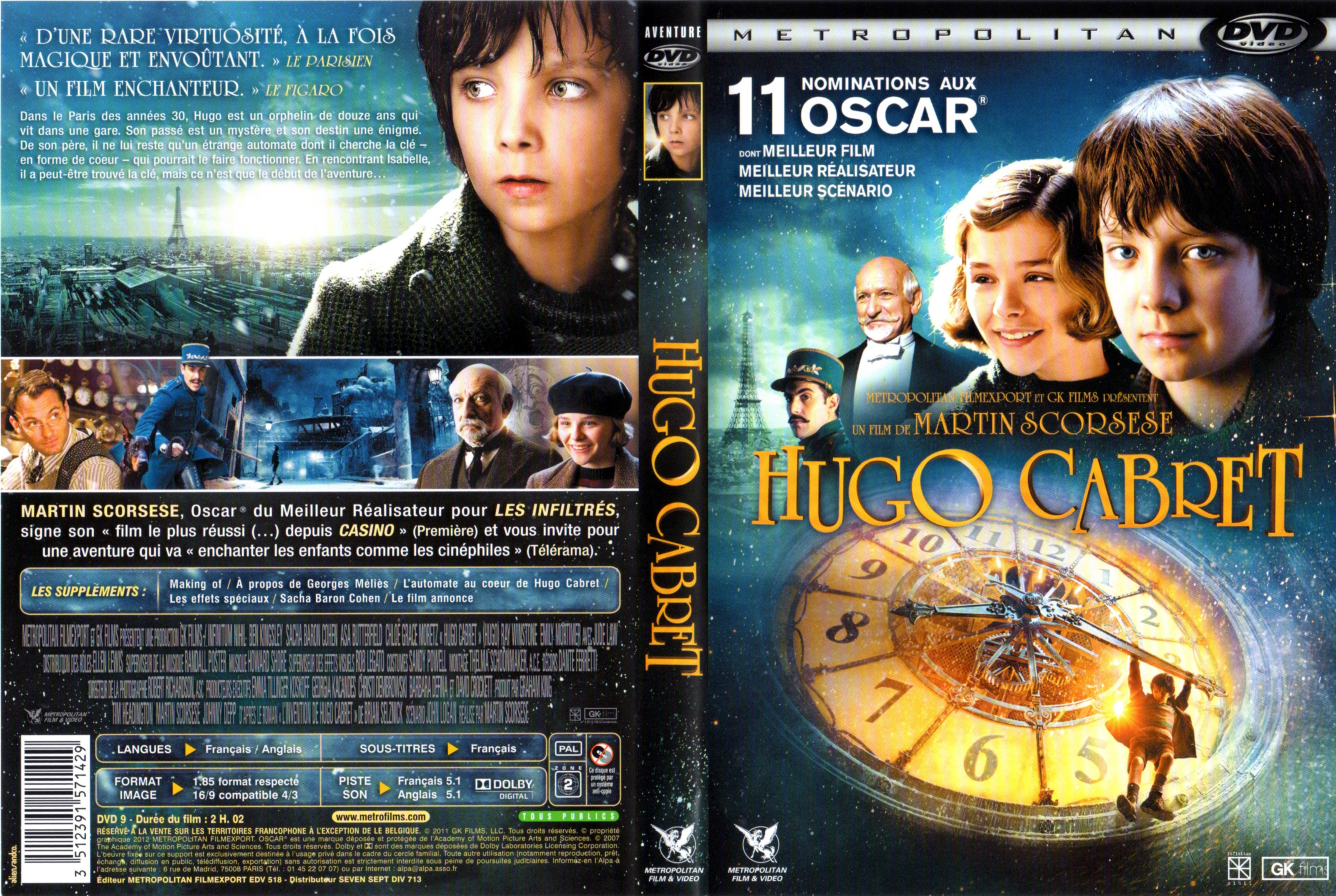 Jaquette DVD Hugo Cabret