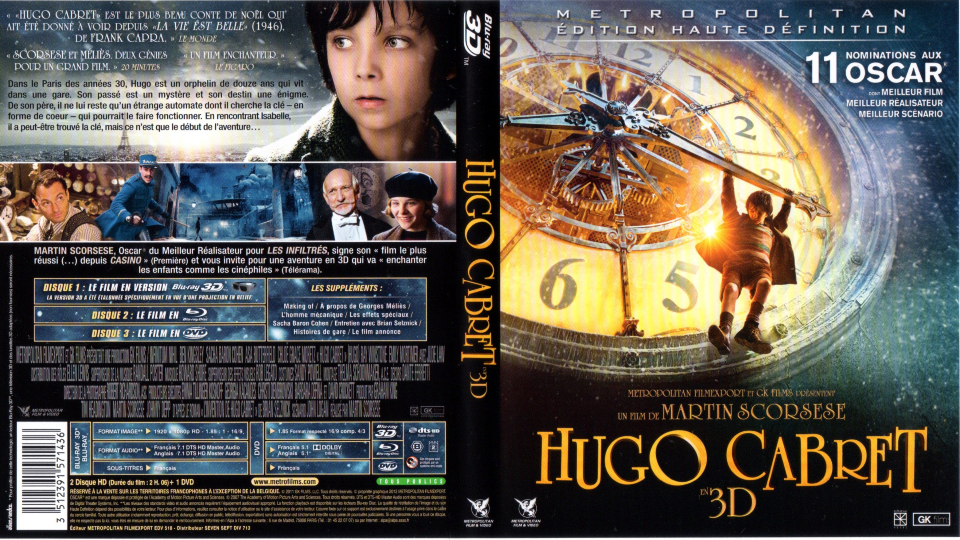 Jaquette DVD Hugo Cabret (BLU-RAY)