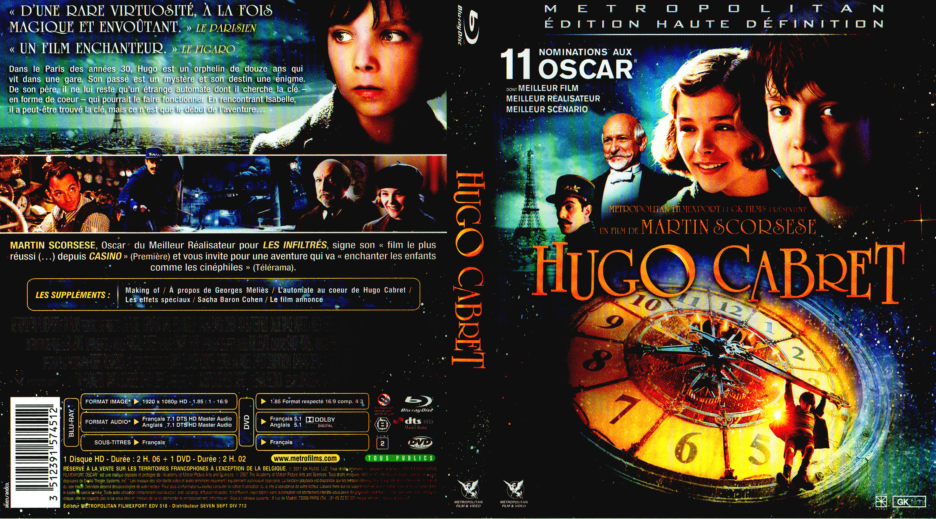 Jaquette DVD Hugo Cabret (BLU-RAY) v2