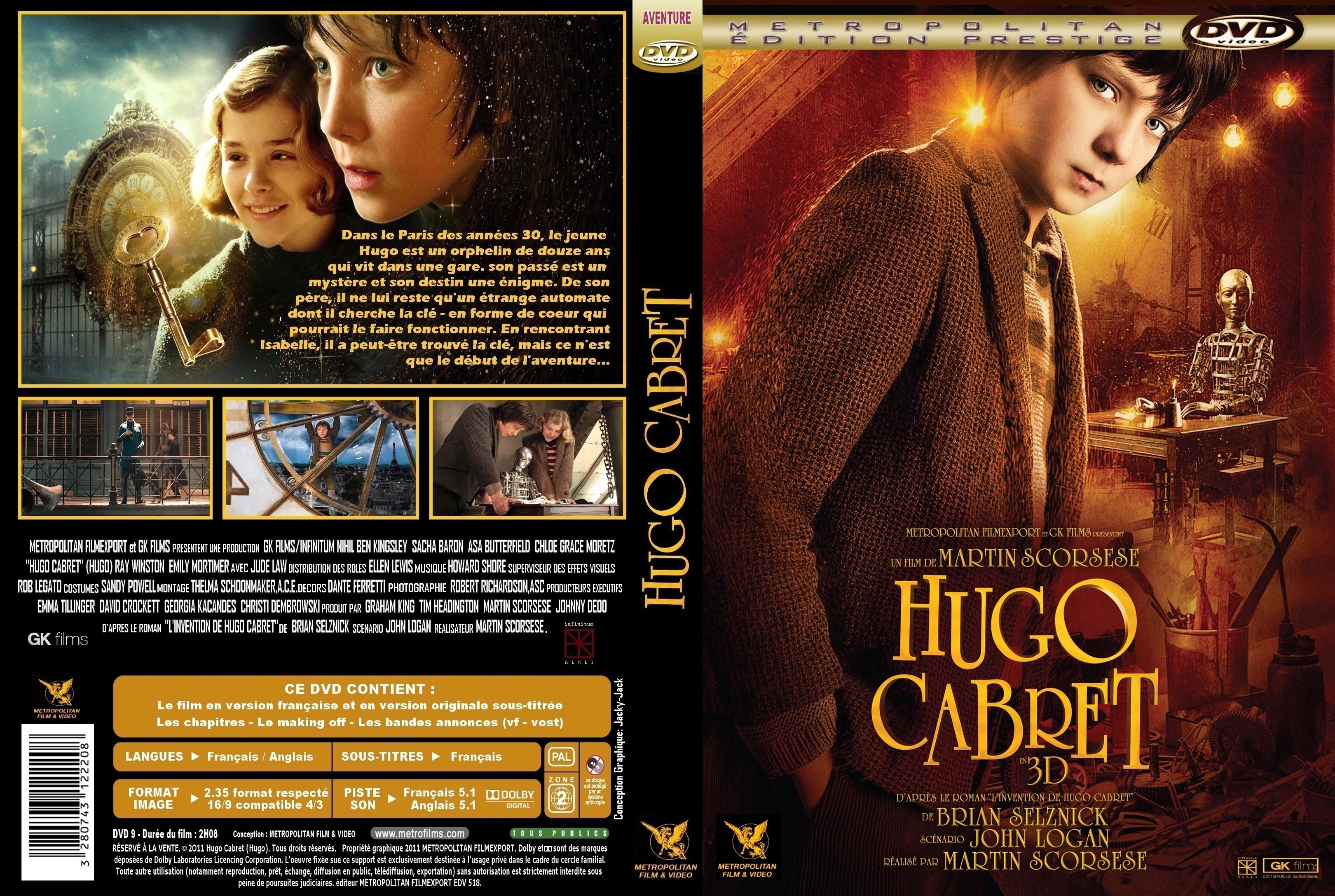 Jaquette DVD Hugo Cabret custom