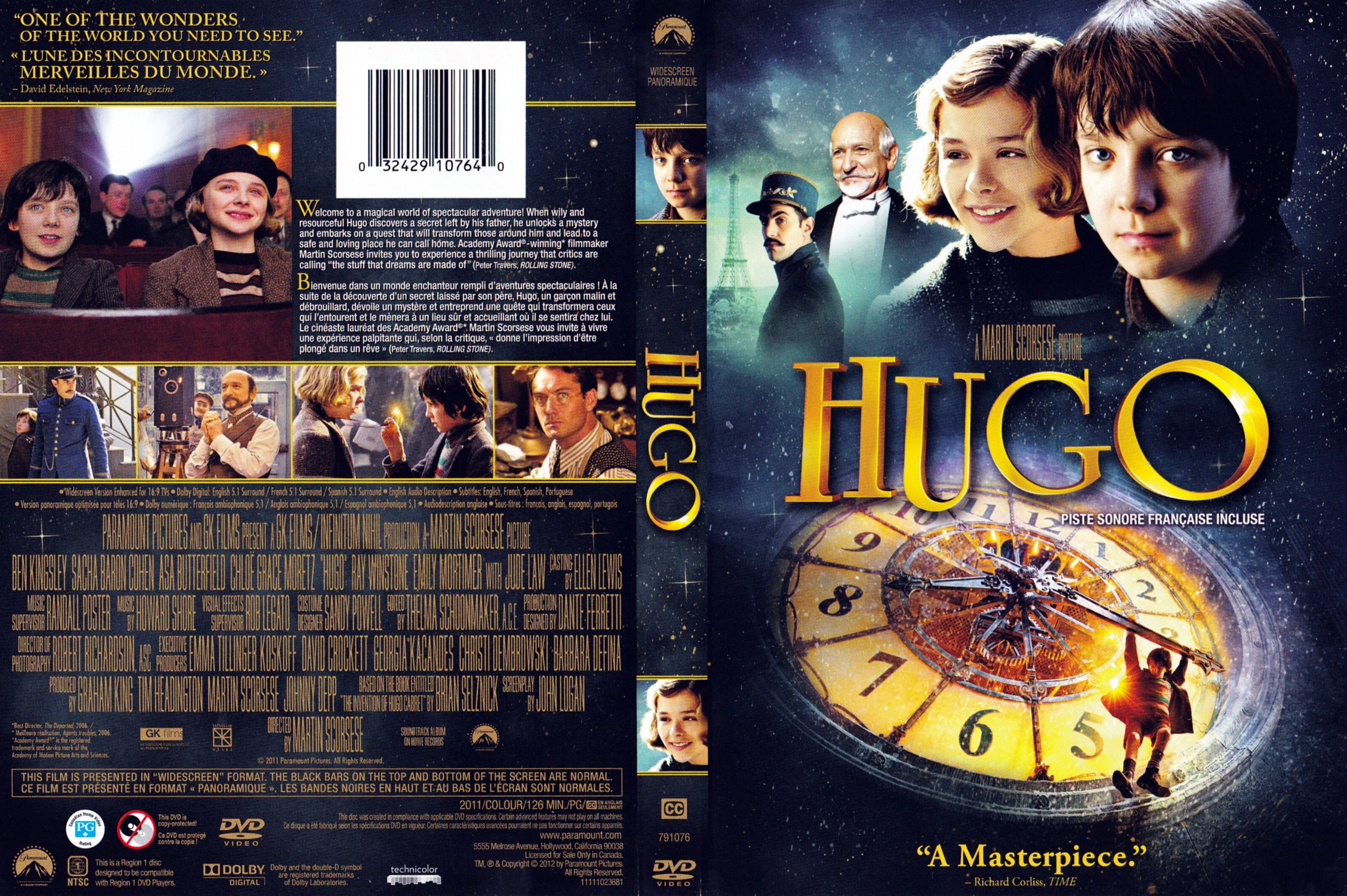 Jaquette DVD Hugo (Canadienne)