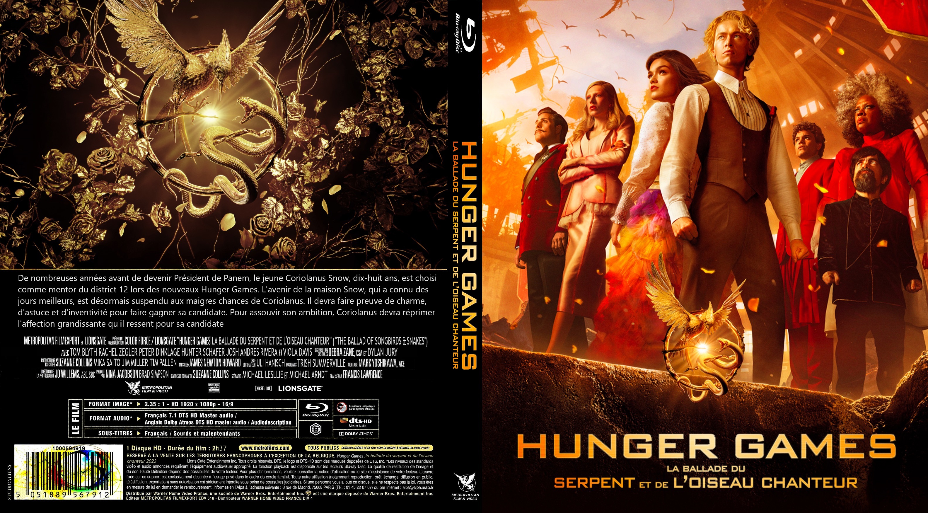 Jaquette DVD Hunger Games La Ballade du serpent et de l