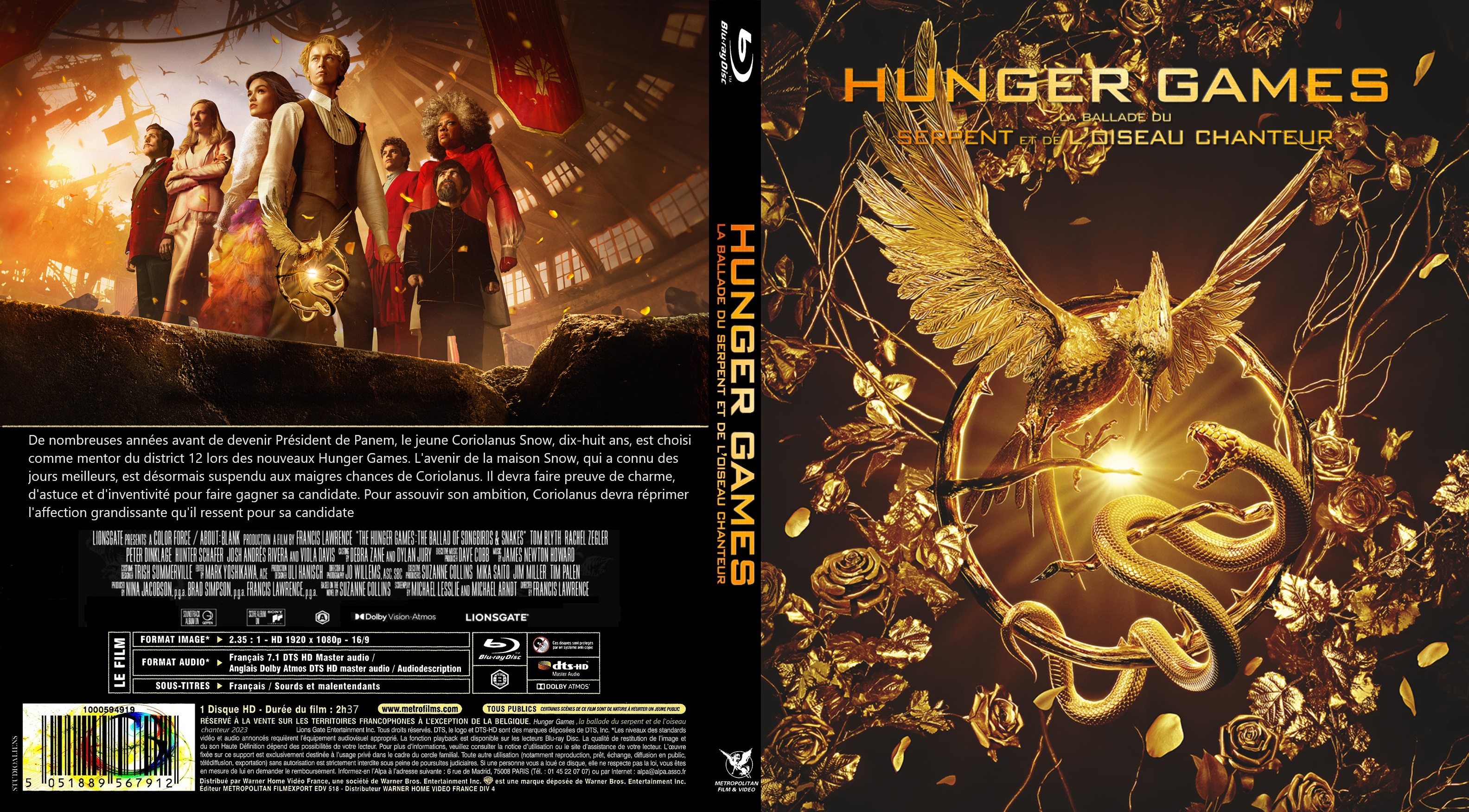 Jaquette DVD Hunger Games La Ballade du serpent et de l