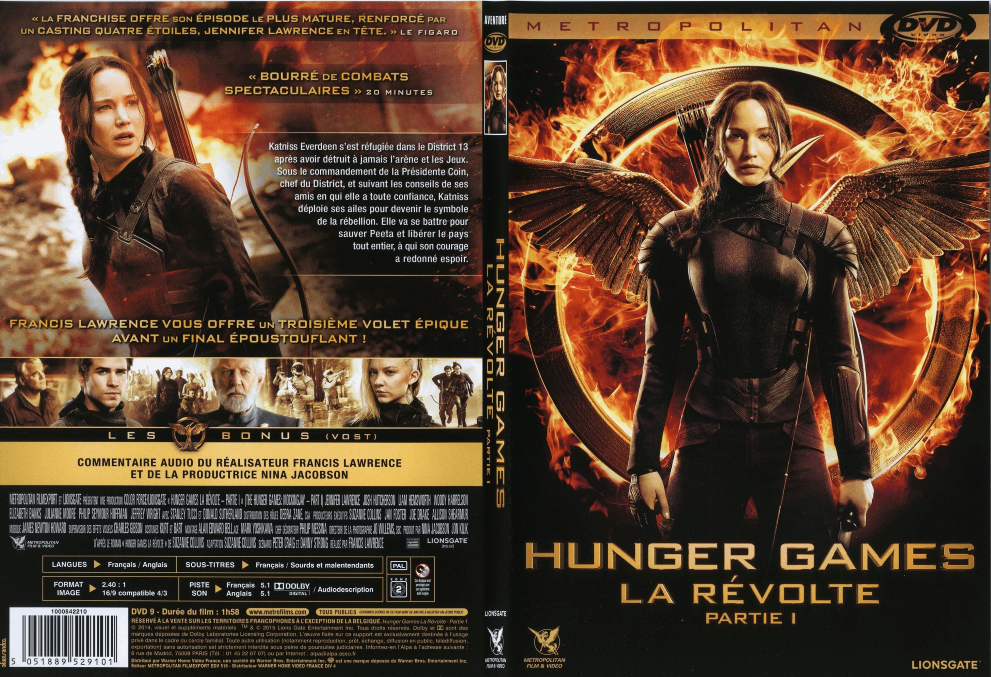 Jaquette DVD Hunger Games La Rvolte : Partie 1 - SLIM