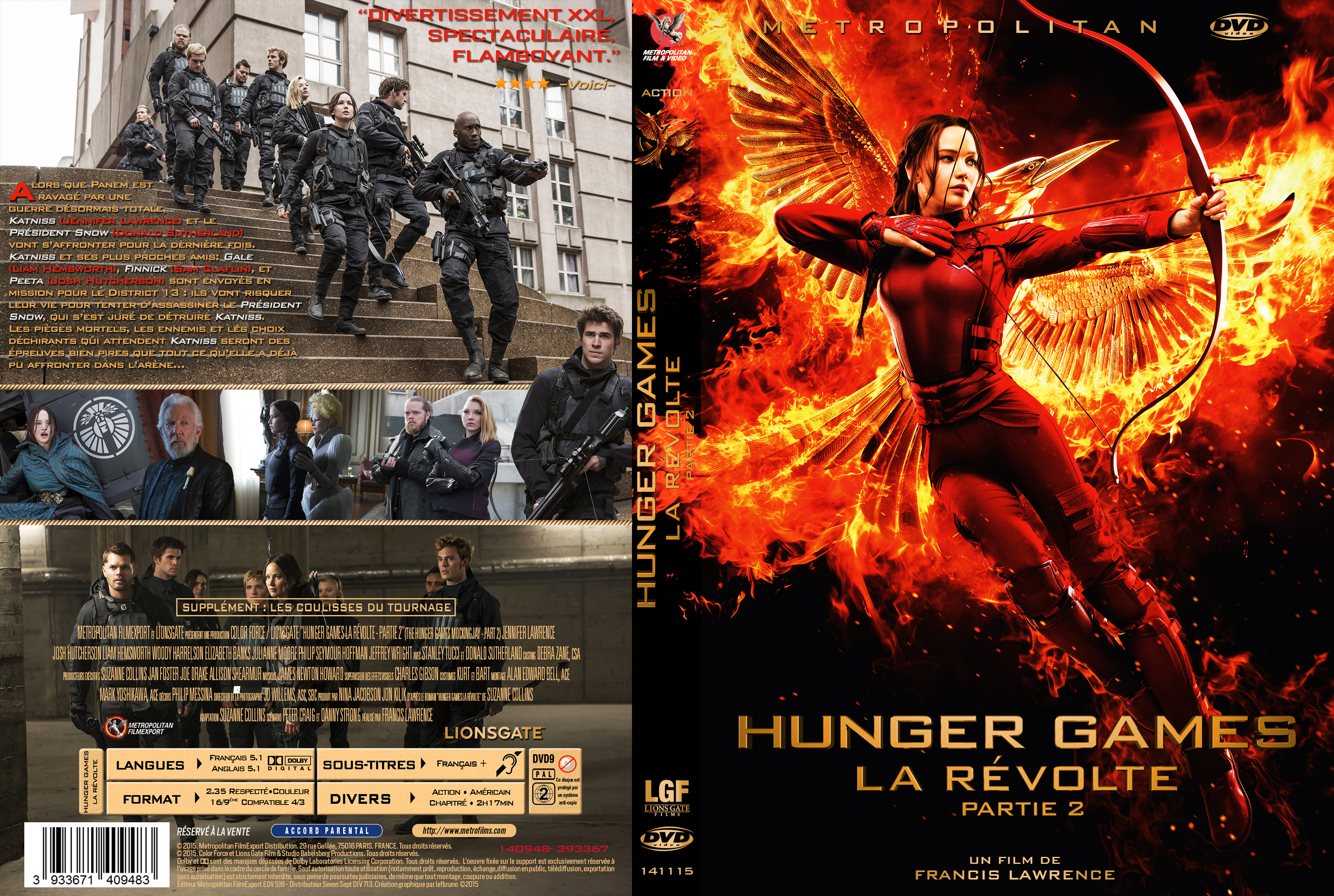 Jaquette DVD Hunger Games La Rvolte : Partie 2 custom