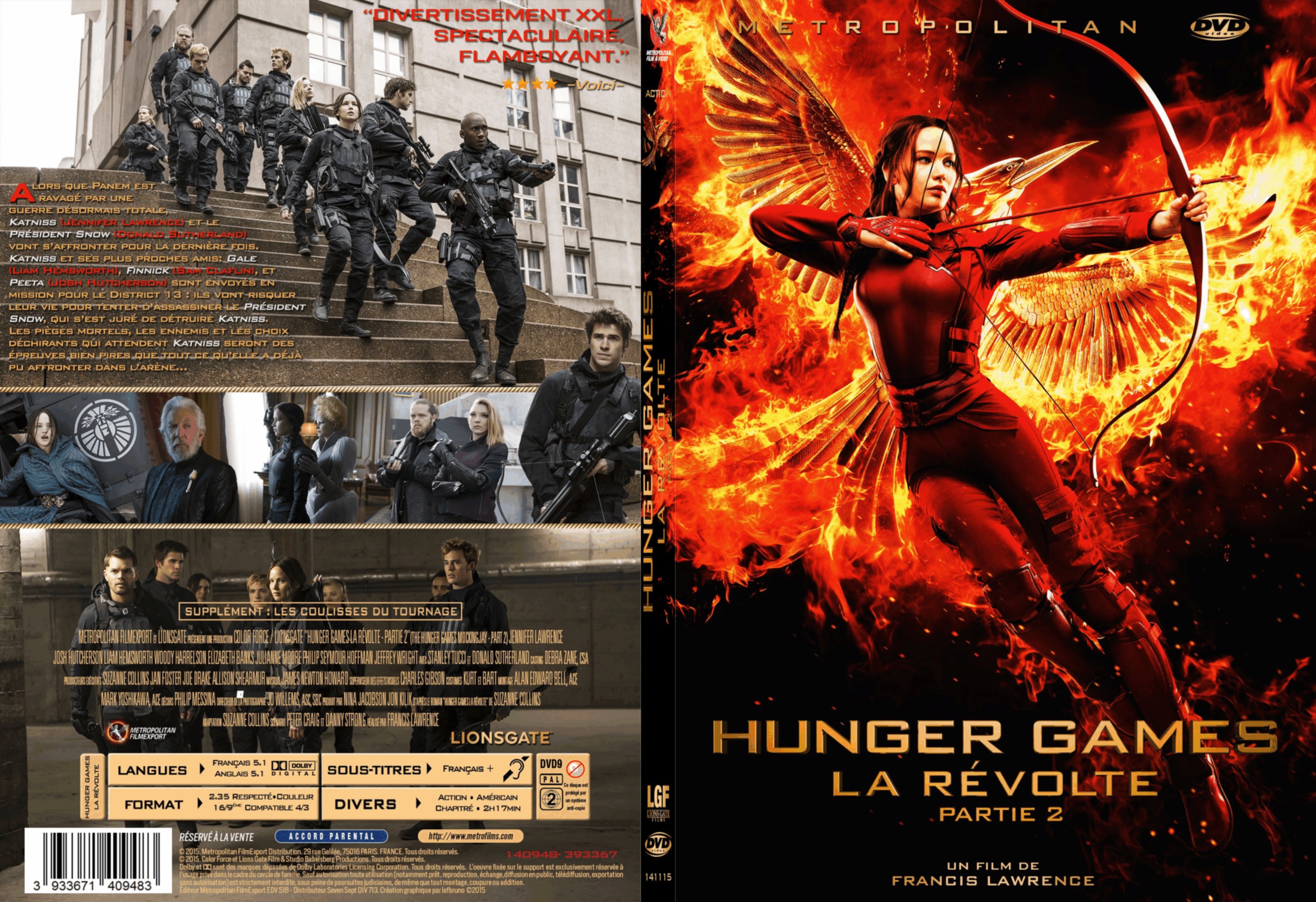 Jaquette DVD Hunger Games La Rvolte : Partie 2 custom - SLIM