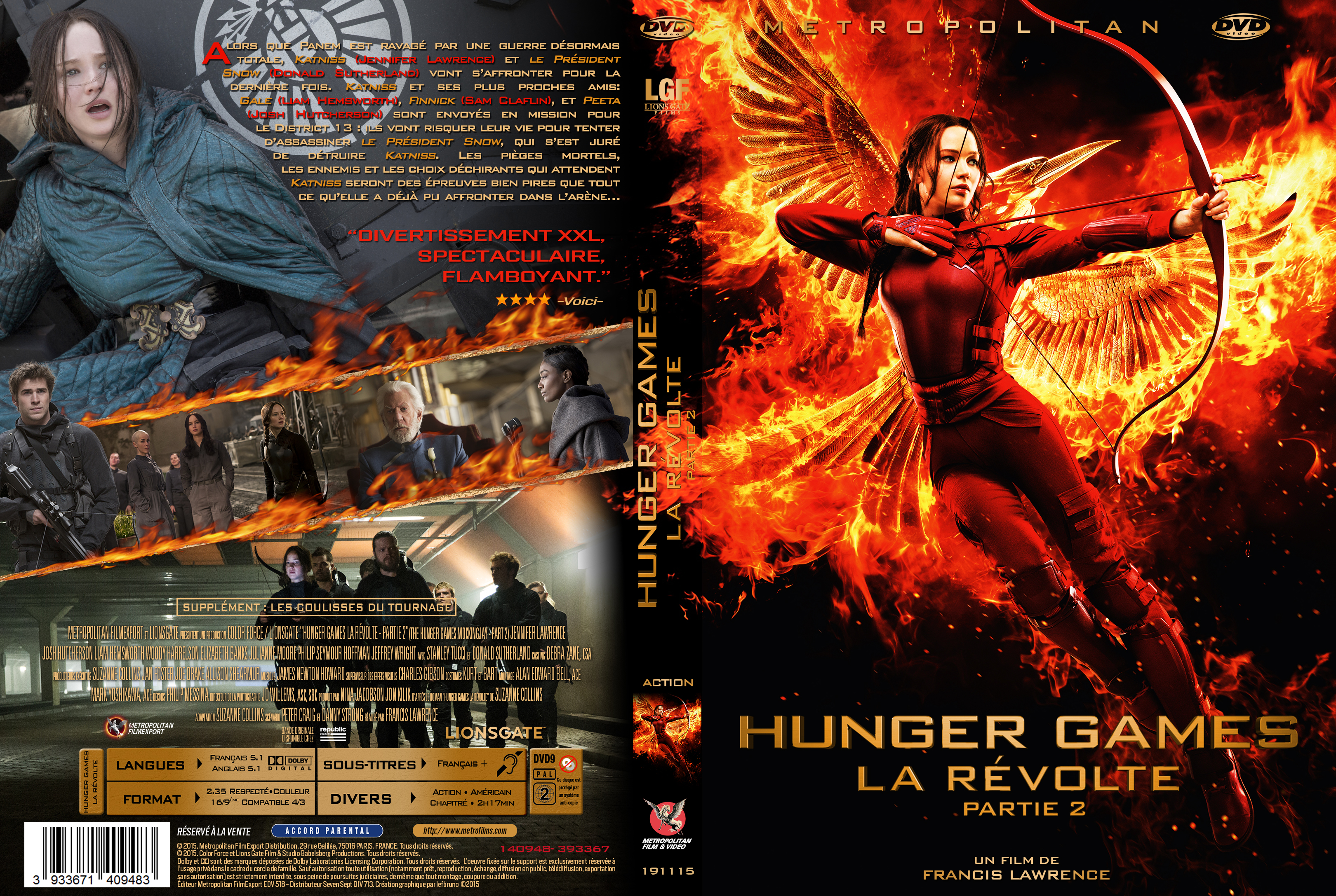 Jaquette DVD Hunger Games La Rvolte : Partie 2 custom v2