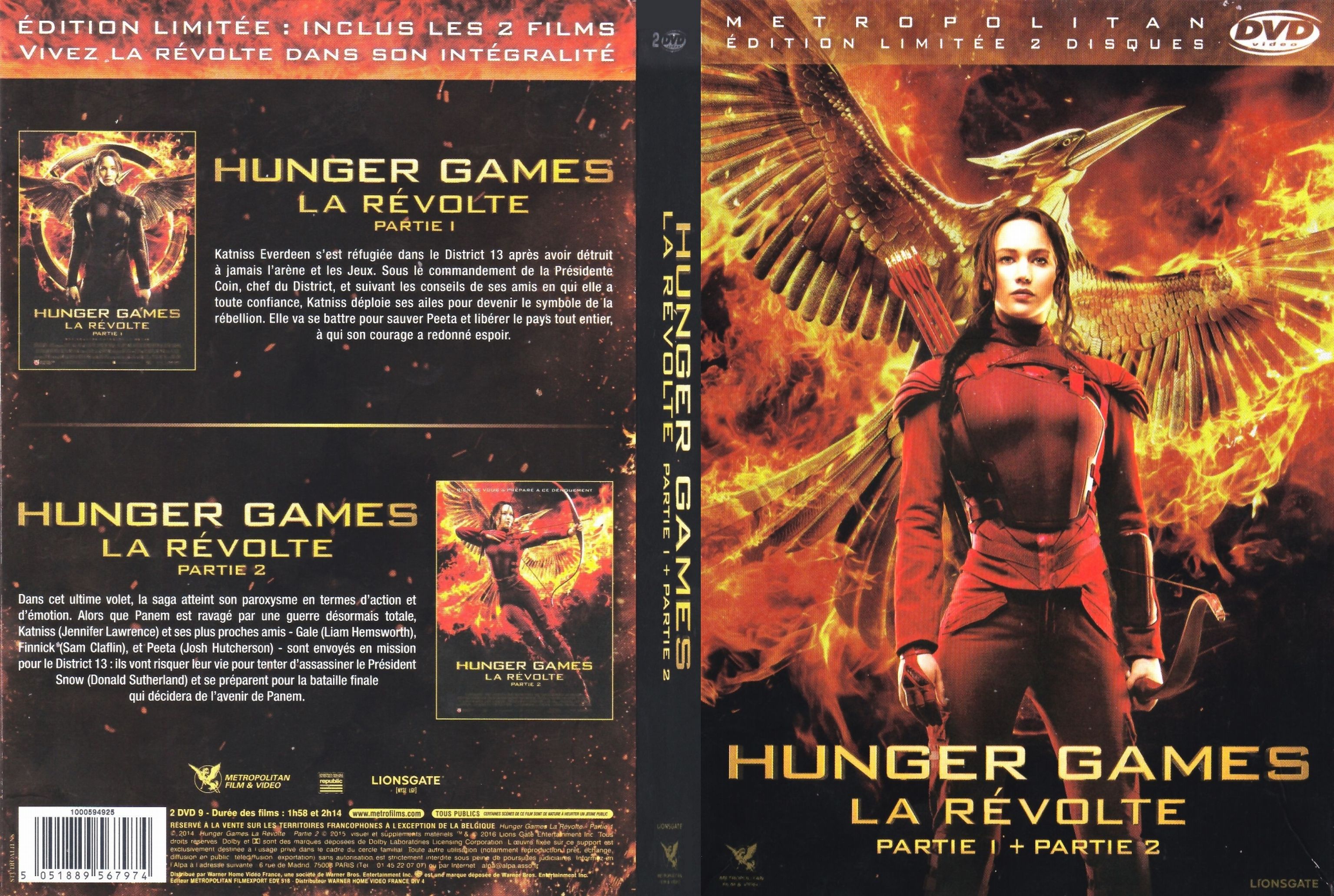 Jaquette DVD Hunger Games La Revolte (partie 1 & 2)