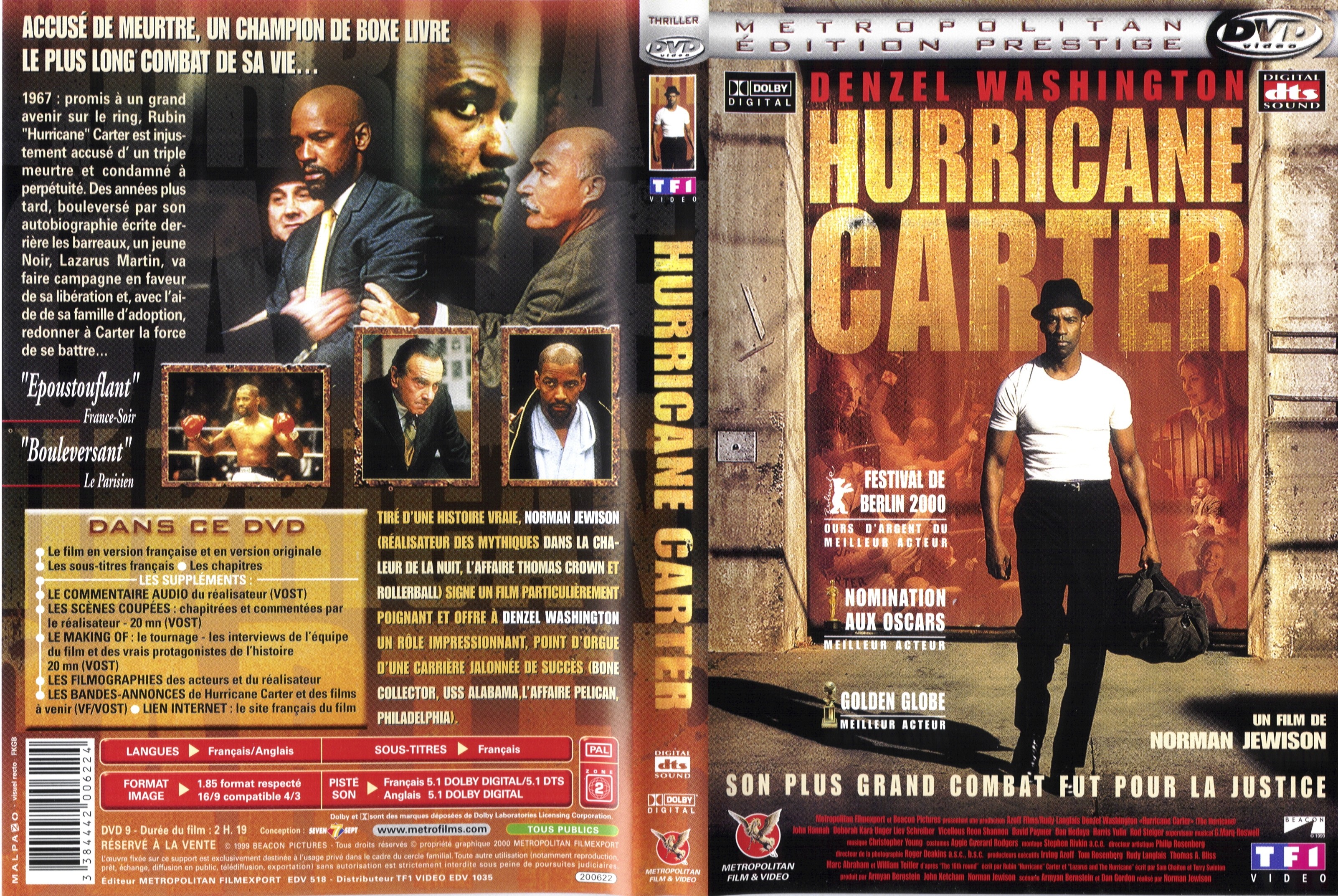 Jaquette DVD Hurricane Carter