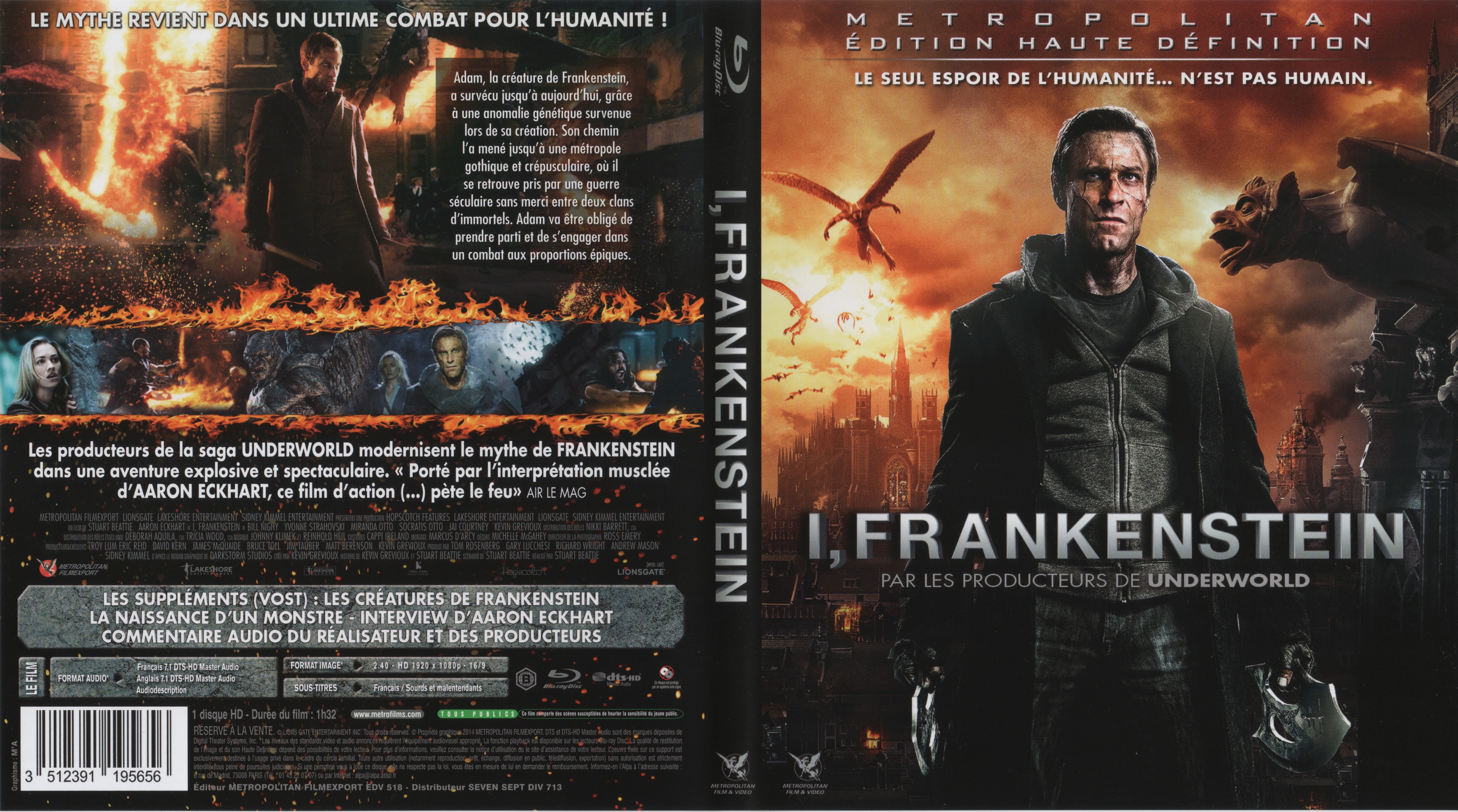 Jaquette DVD I, Frankenstein (BLU-RAY)