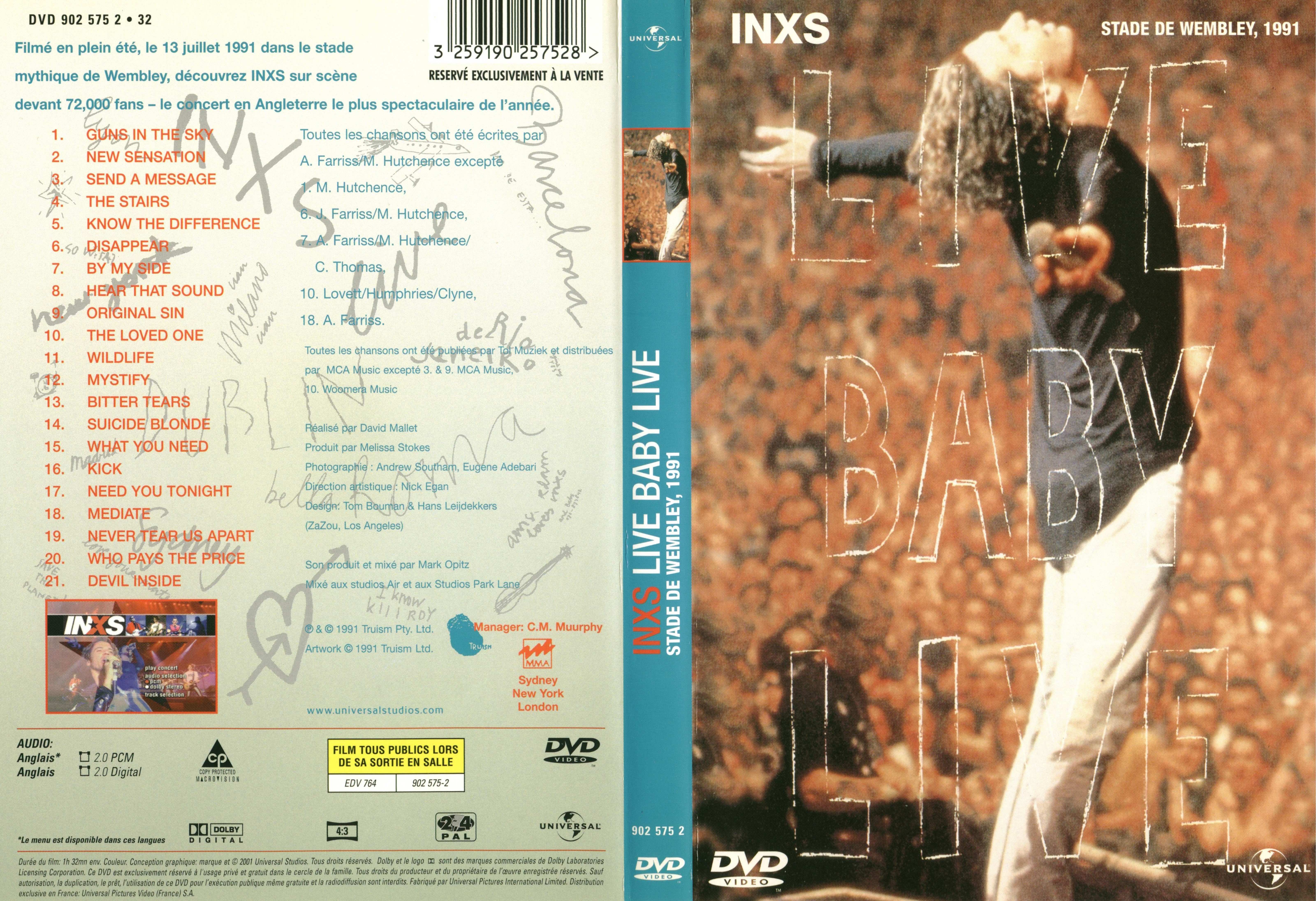 Jaquette DVD INXS - live baby live wembley 1991