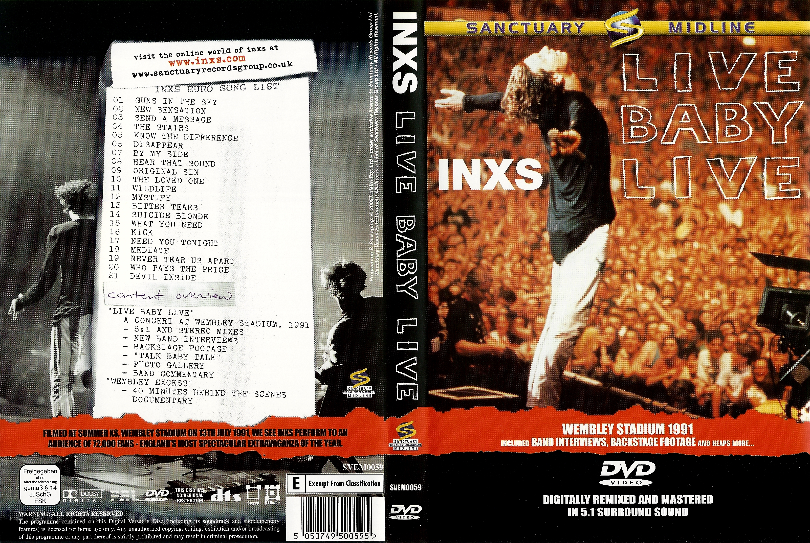 Jaquette DVD INXS - live baby live wembley 1991 v2
