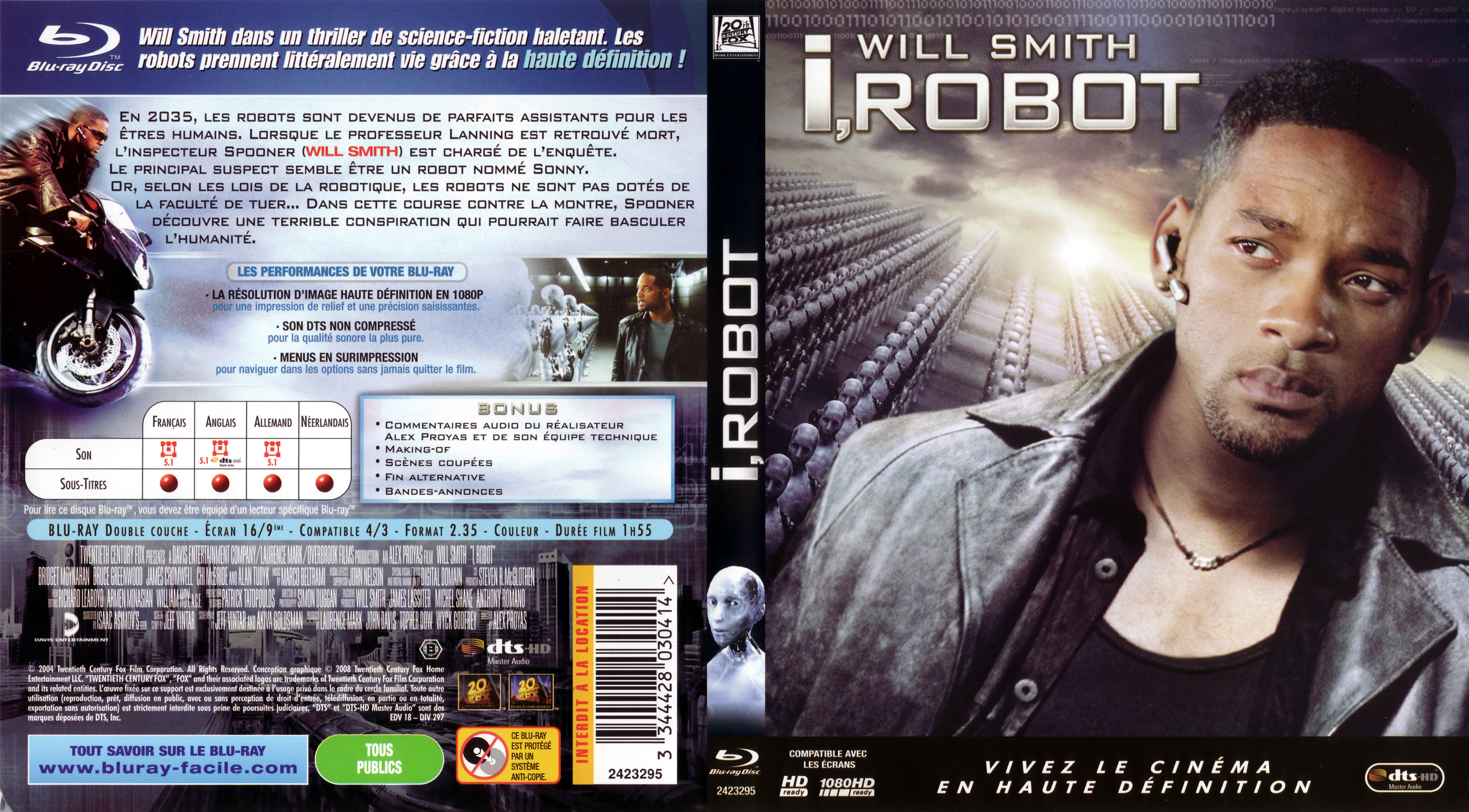 Jaquette DVD I robot (BLU-RAY)