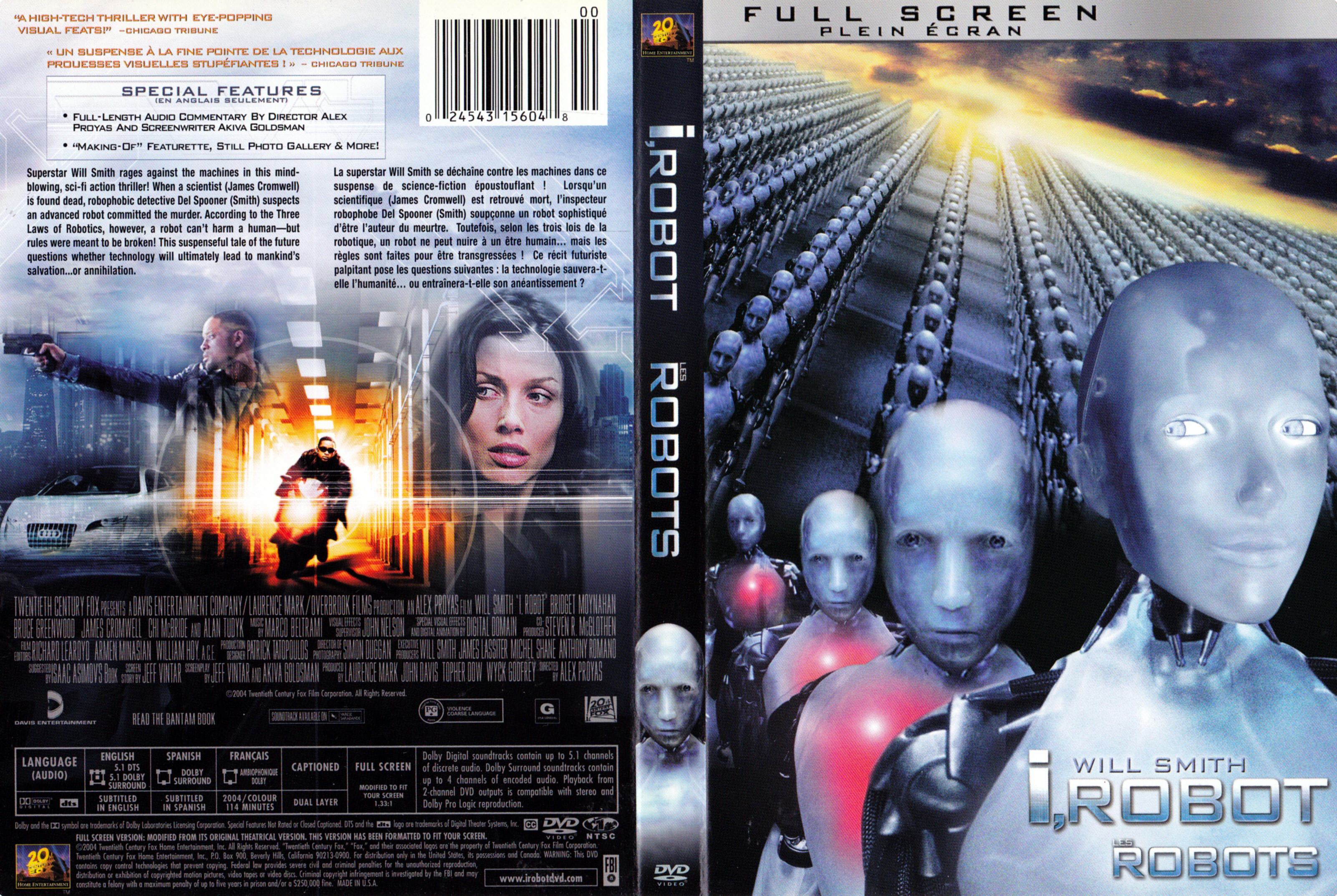 Jaquette DVD I robot - Robots (Canadienne)
