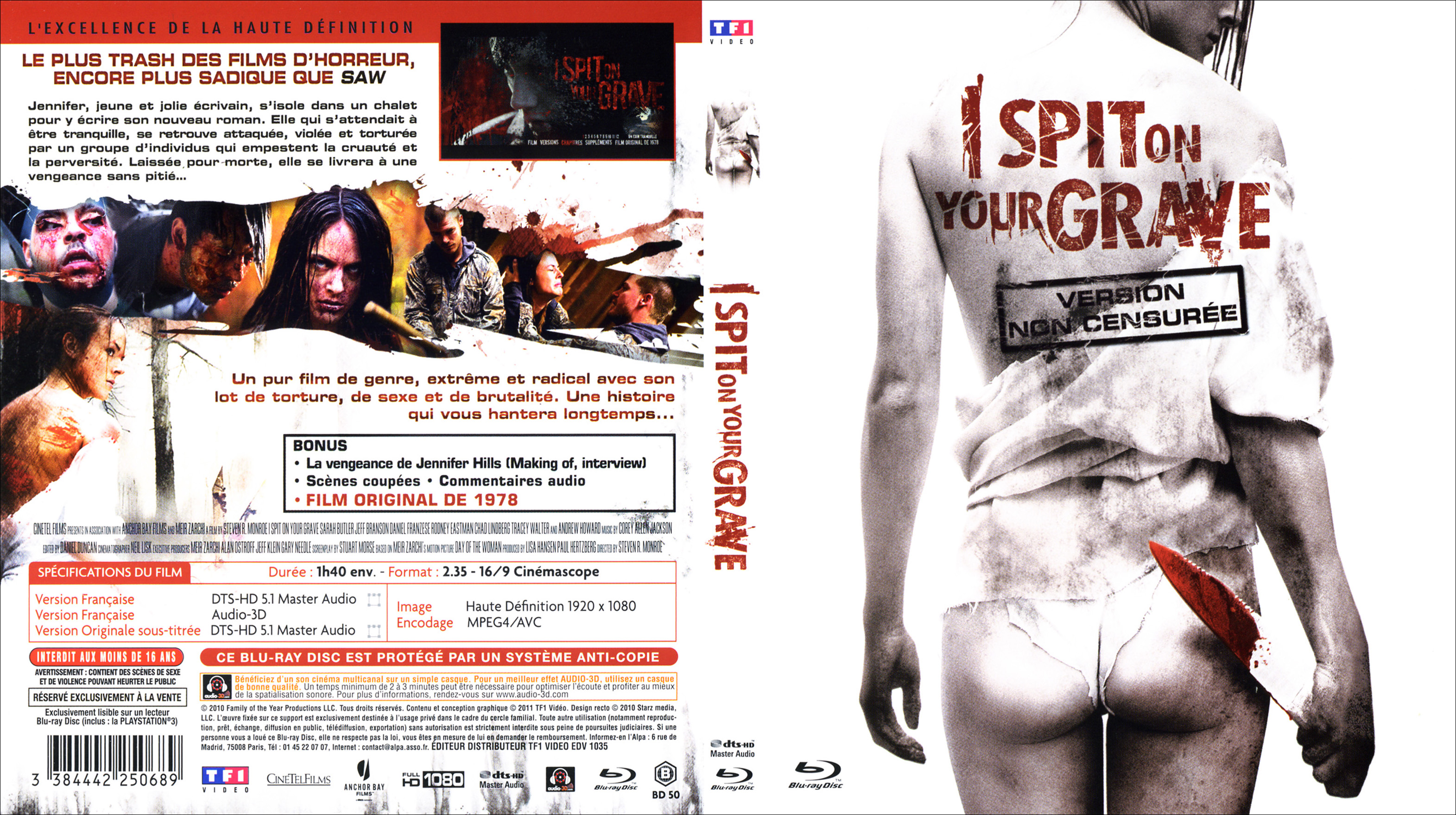 Jaquette DVD I spit on your grave (BLU-RAY)