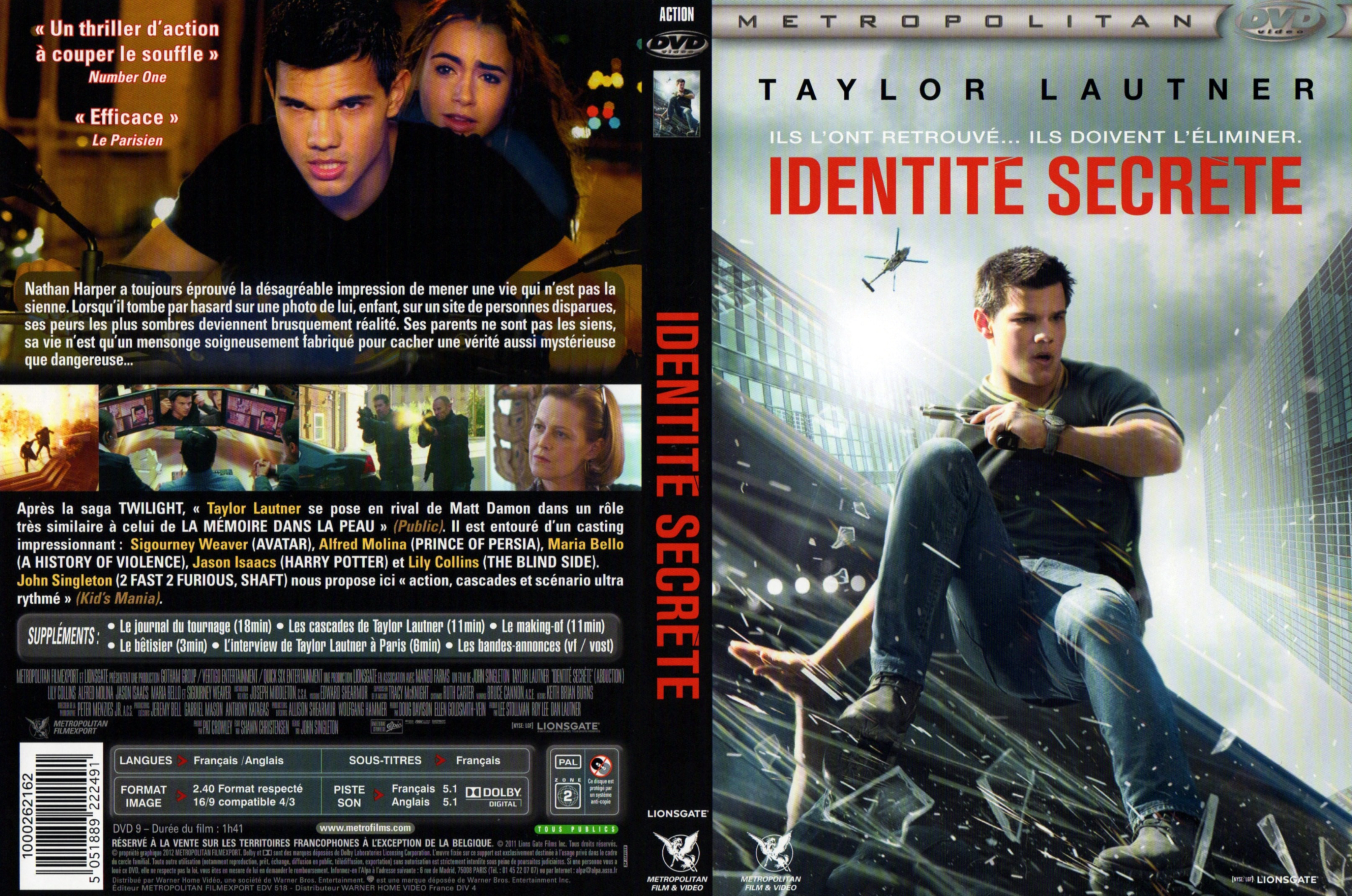 Jaquette DVD Identit Secrte
