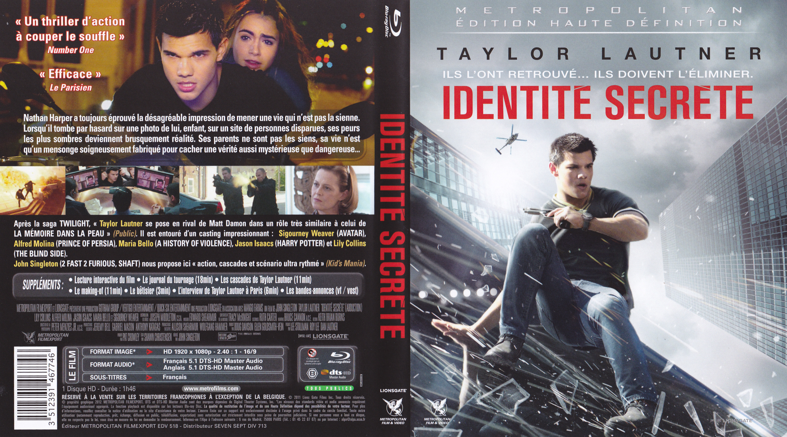 Jaquette DVD Identite Secrete (BLU-RAY)