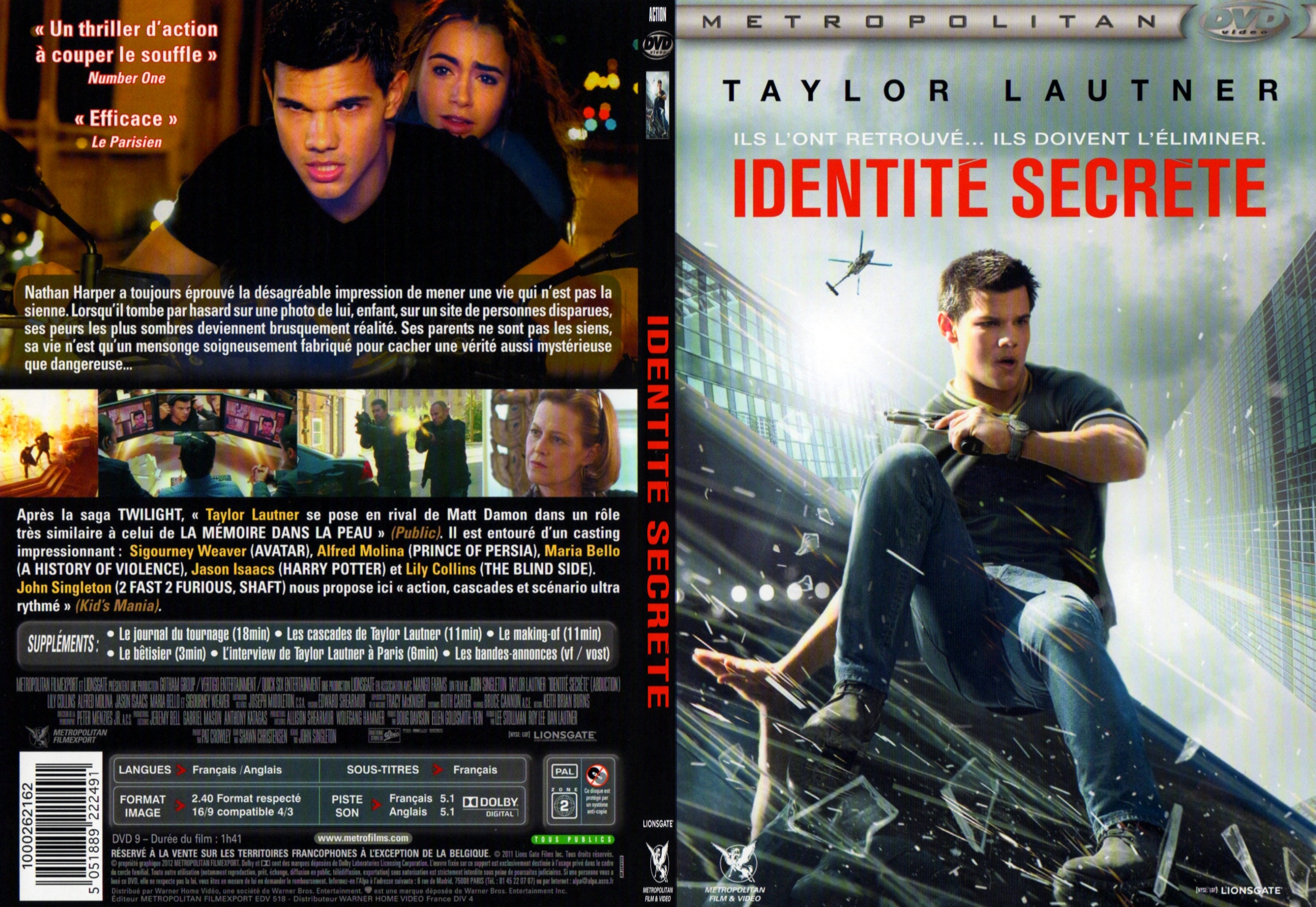Jaquette DVD Identite Secrete - SLIM