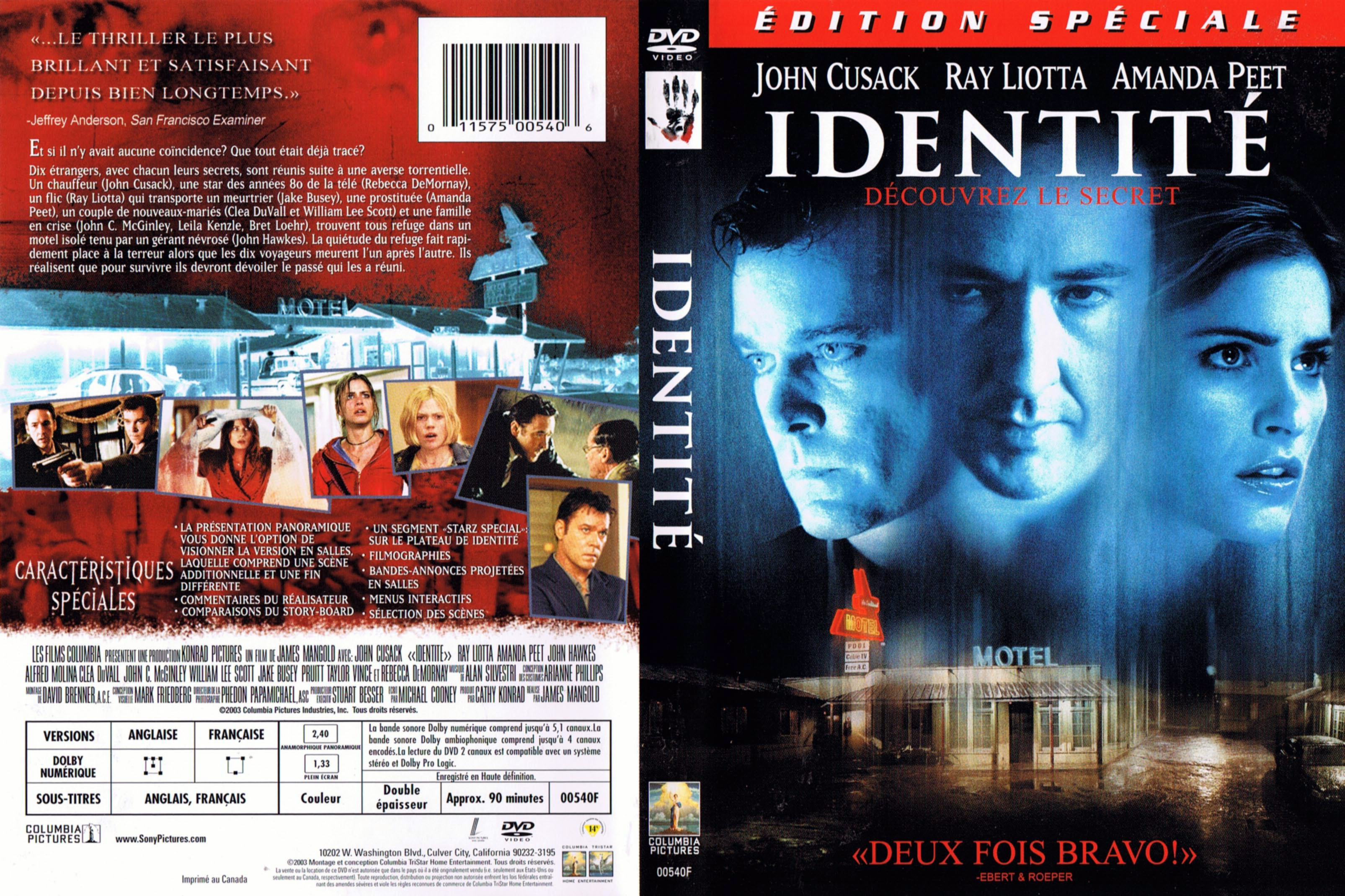 Jaquette DVD Identit (Canadienne)