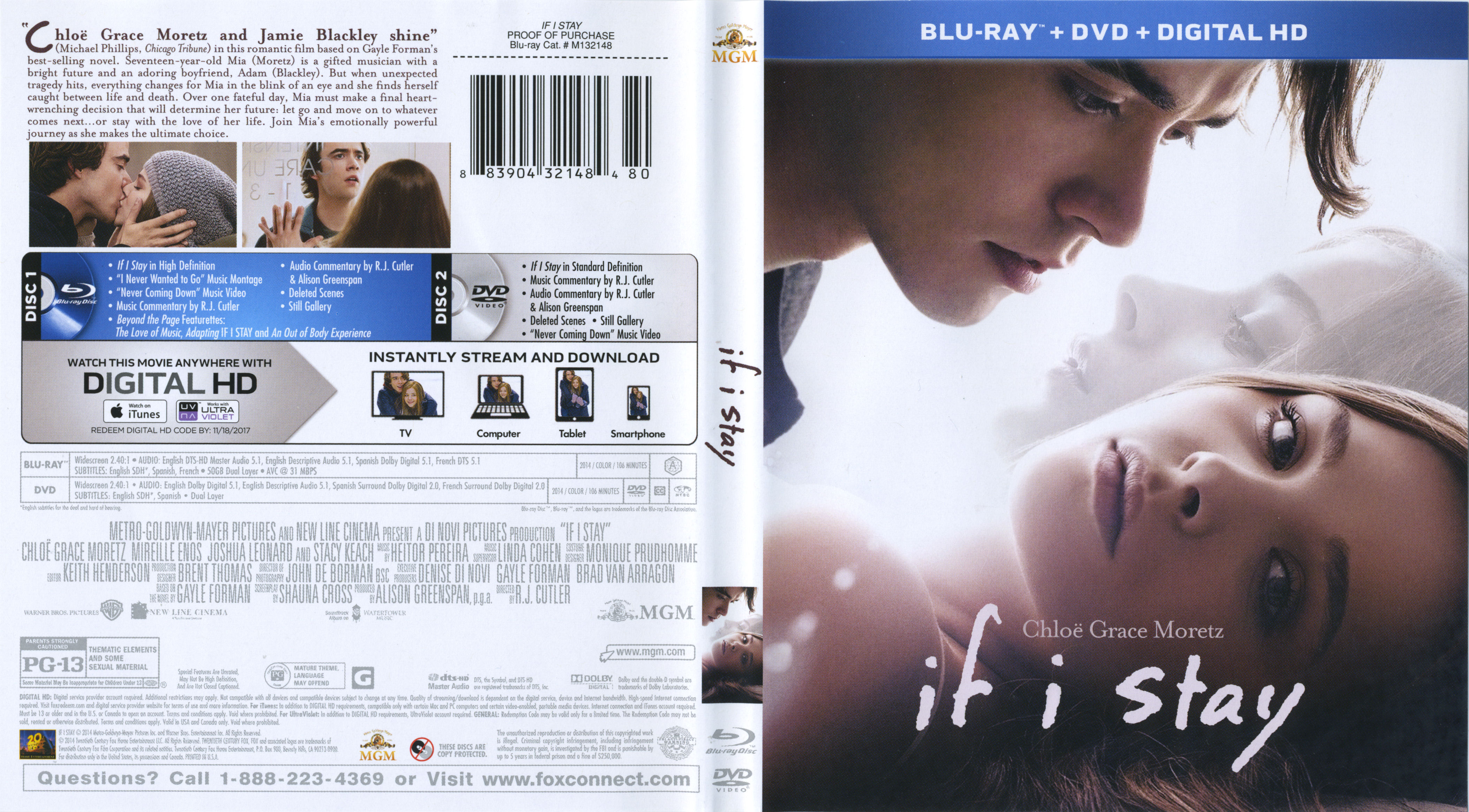 Jaquette DVD If i stay - Si je reste Zone 1 (BLU-RAY)