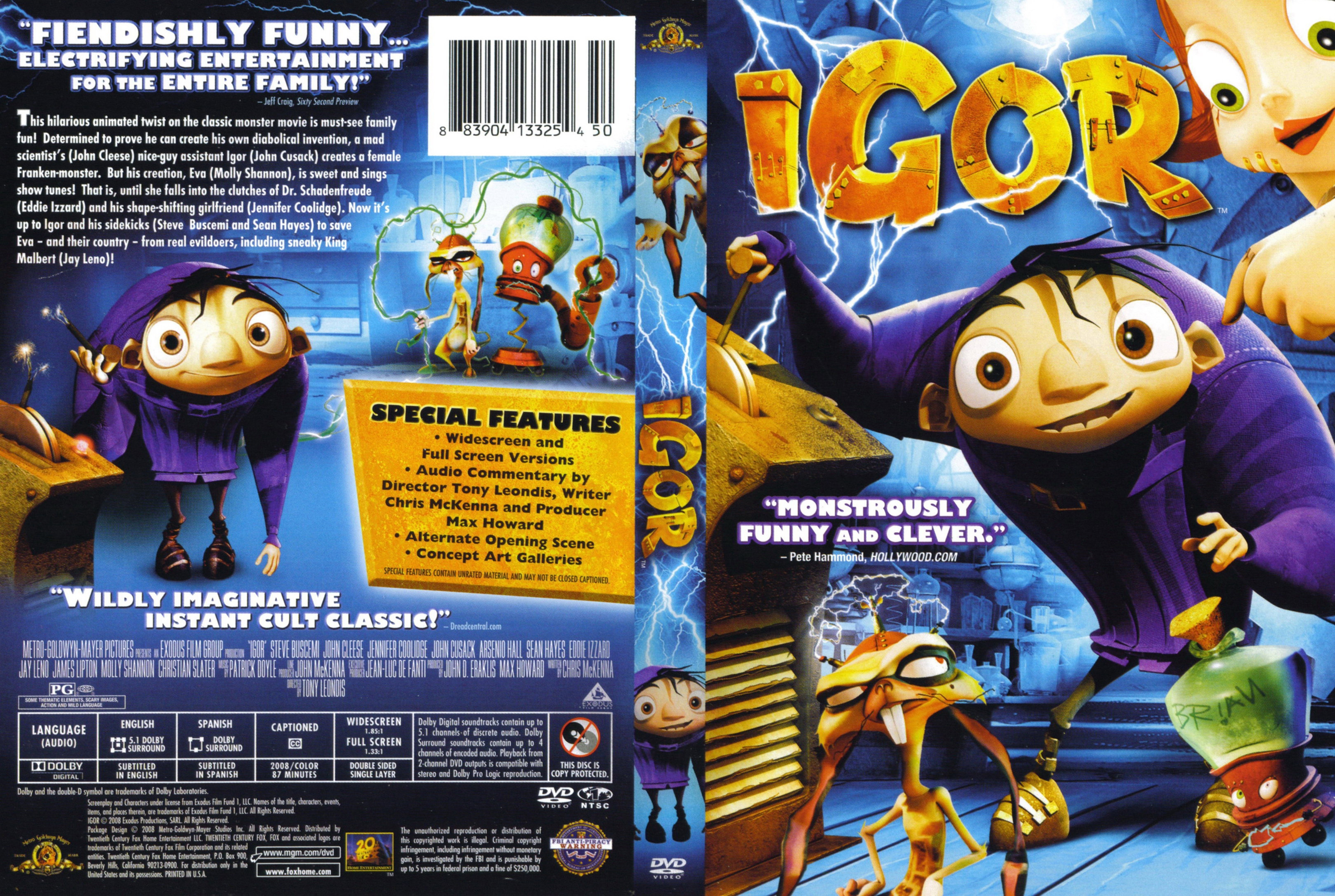 Jaquette DVD Igor (Canadienne)