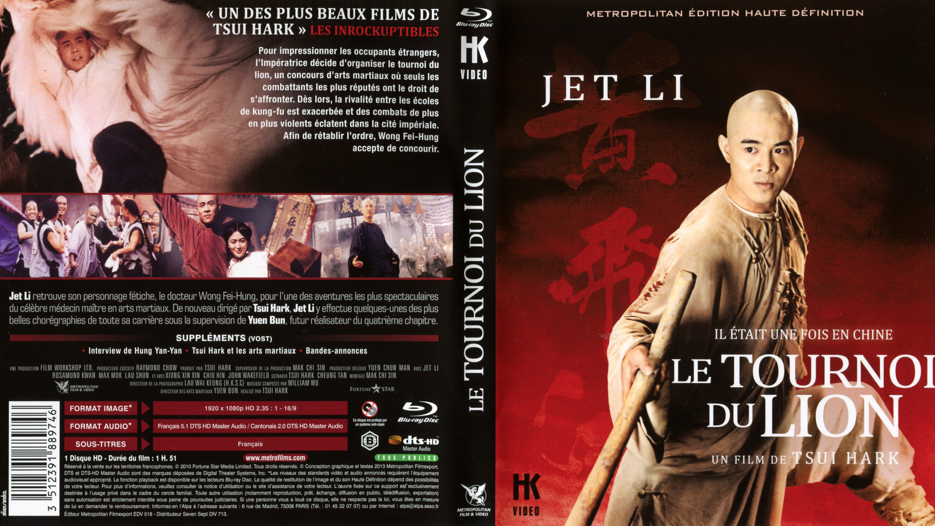 Jaquette DVD Il tait une fois en Chine III: le tournoi du Lion (BLU-RAY)