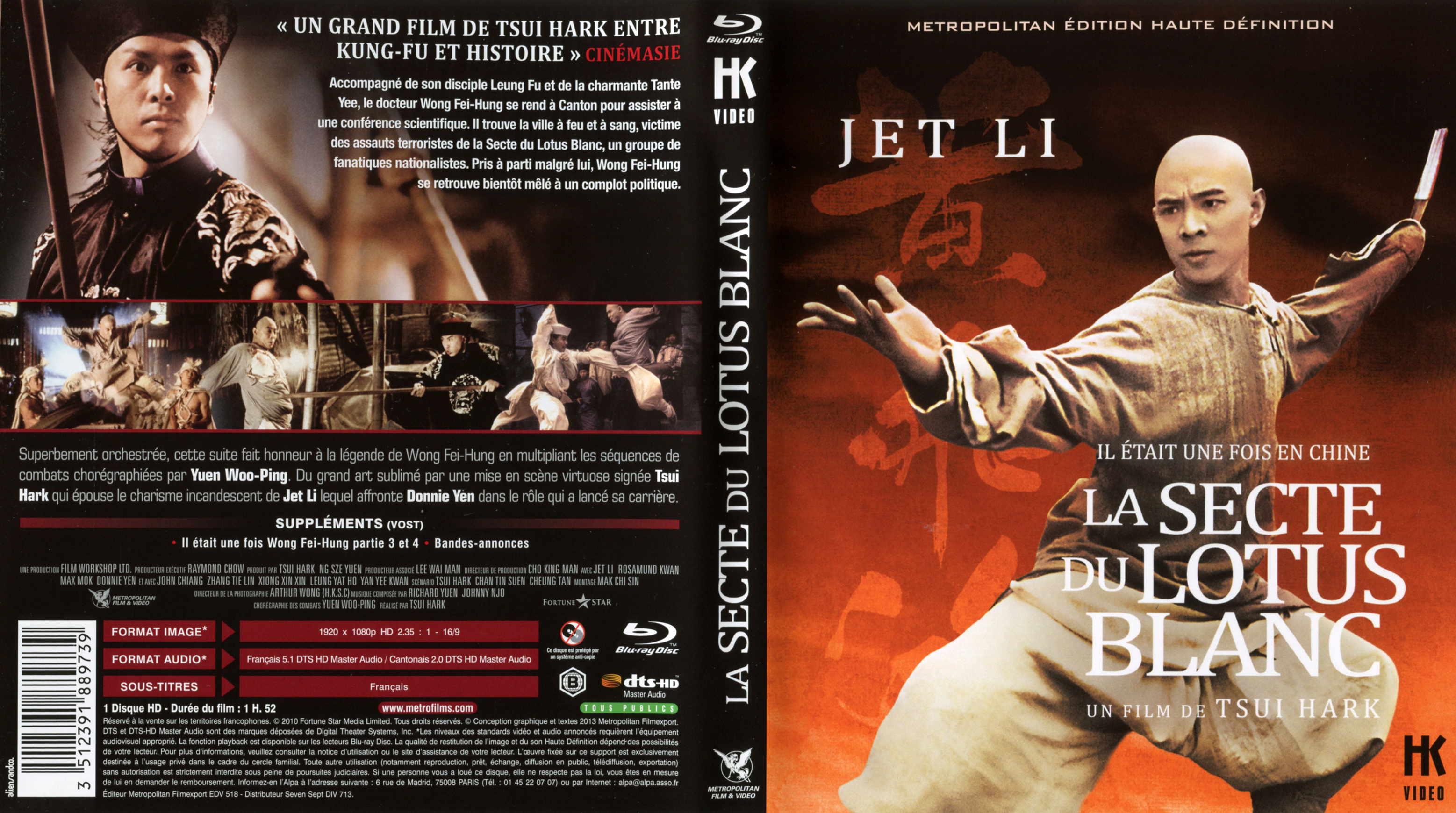 Jaquette DVD Il tait une fois en Chine II : la secte du lotus blanc (BLU-RAY)