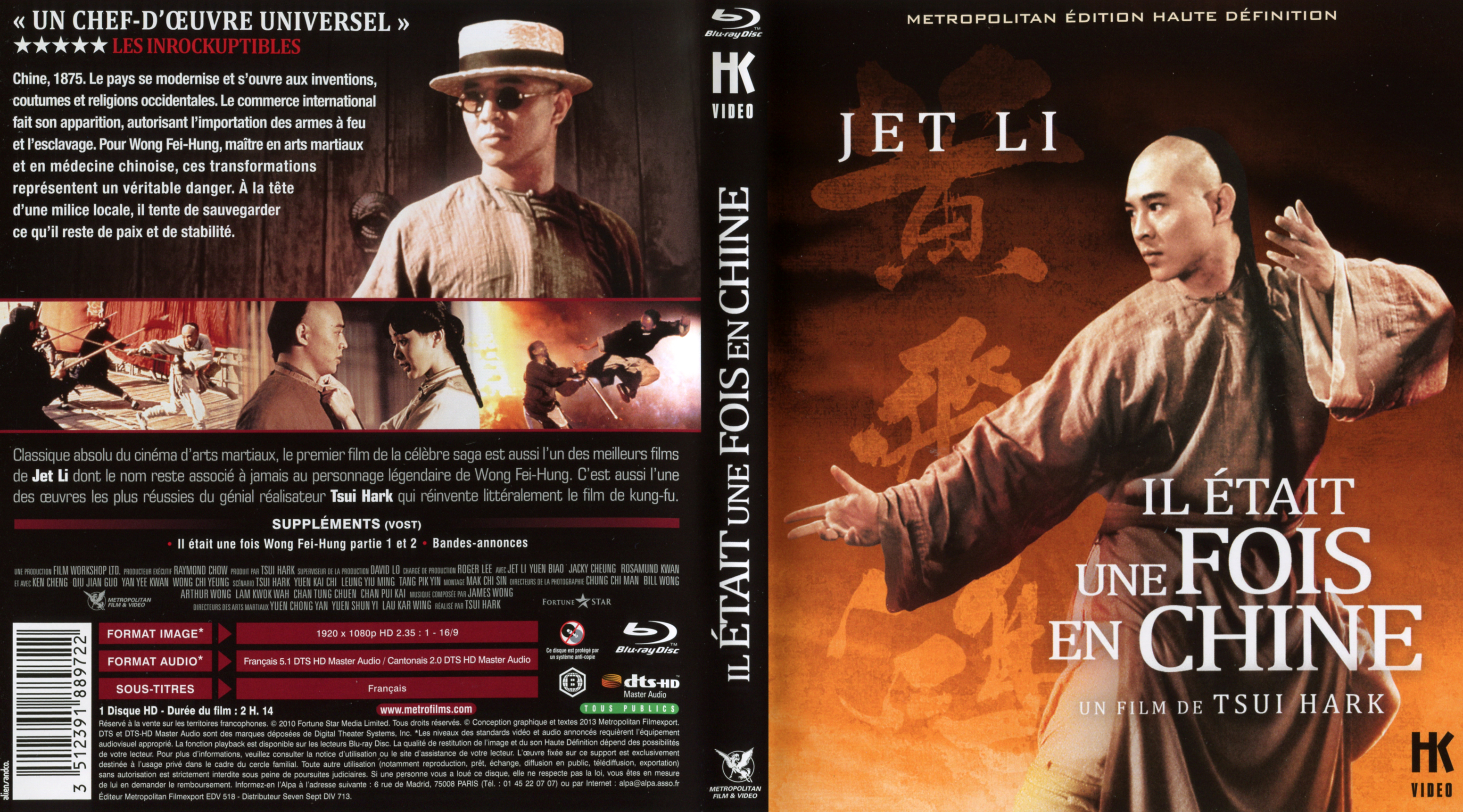 Jaquette DVD Il etait une fois en Chine (BLU-RAY)