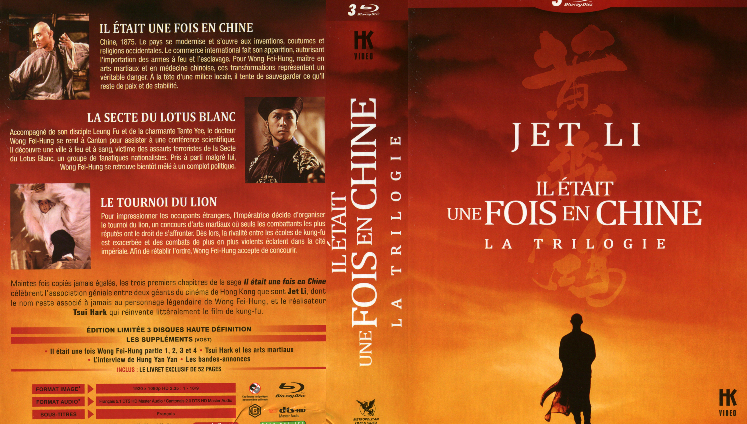 Jaquette DVD Il tait une fois en chine Trilogie (BLU-RAY)