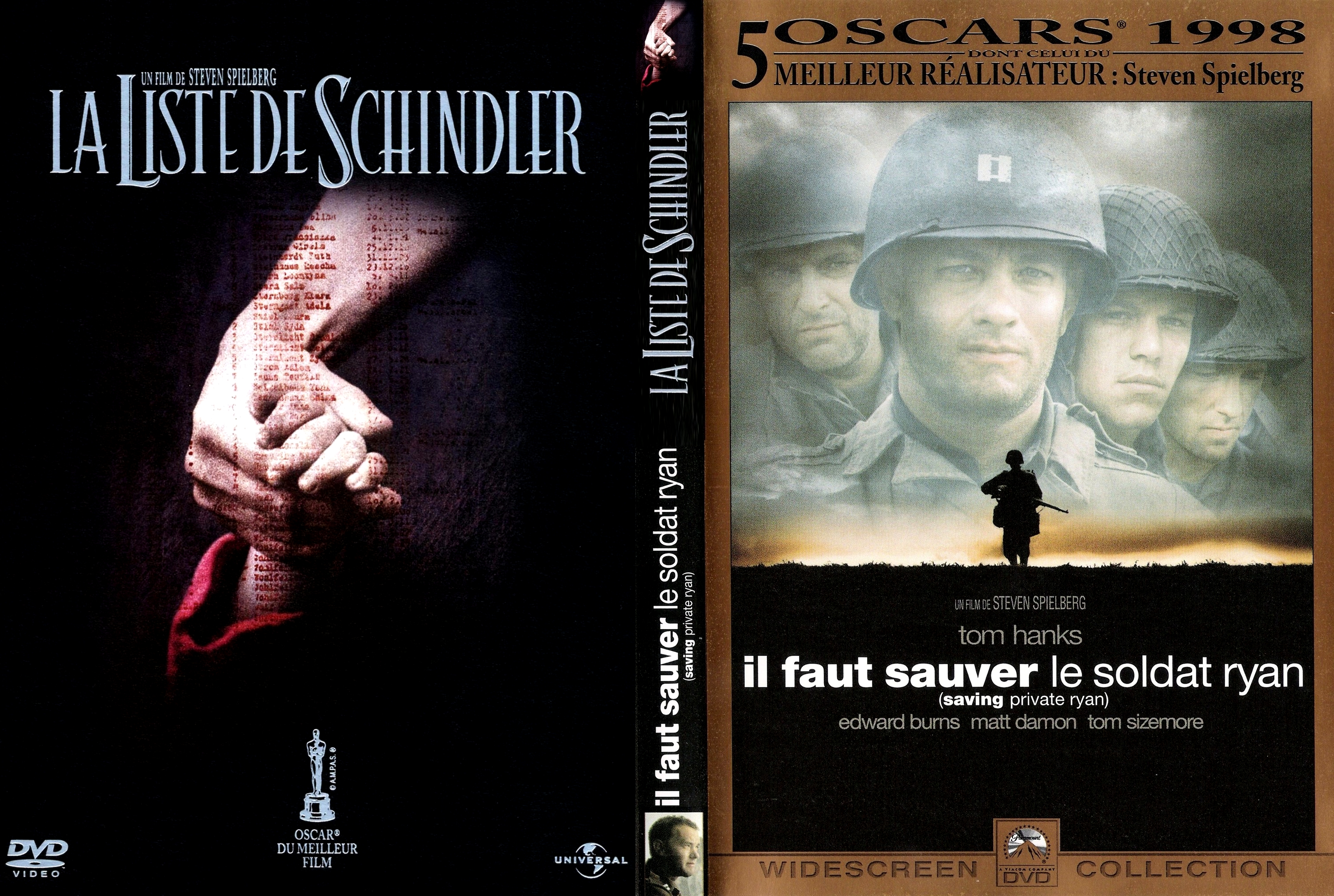 Jaquette DVD Il faut sauver le soldat Ryan + La liste de Schindler