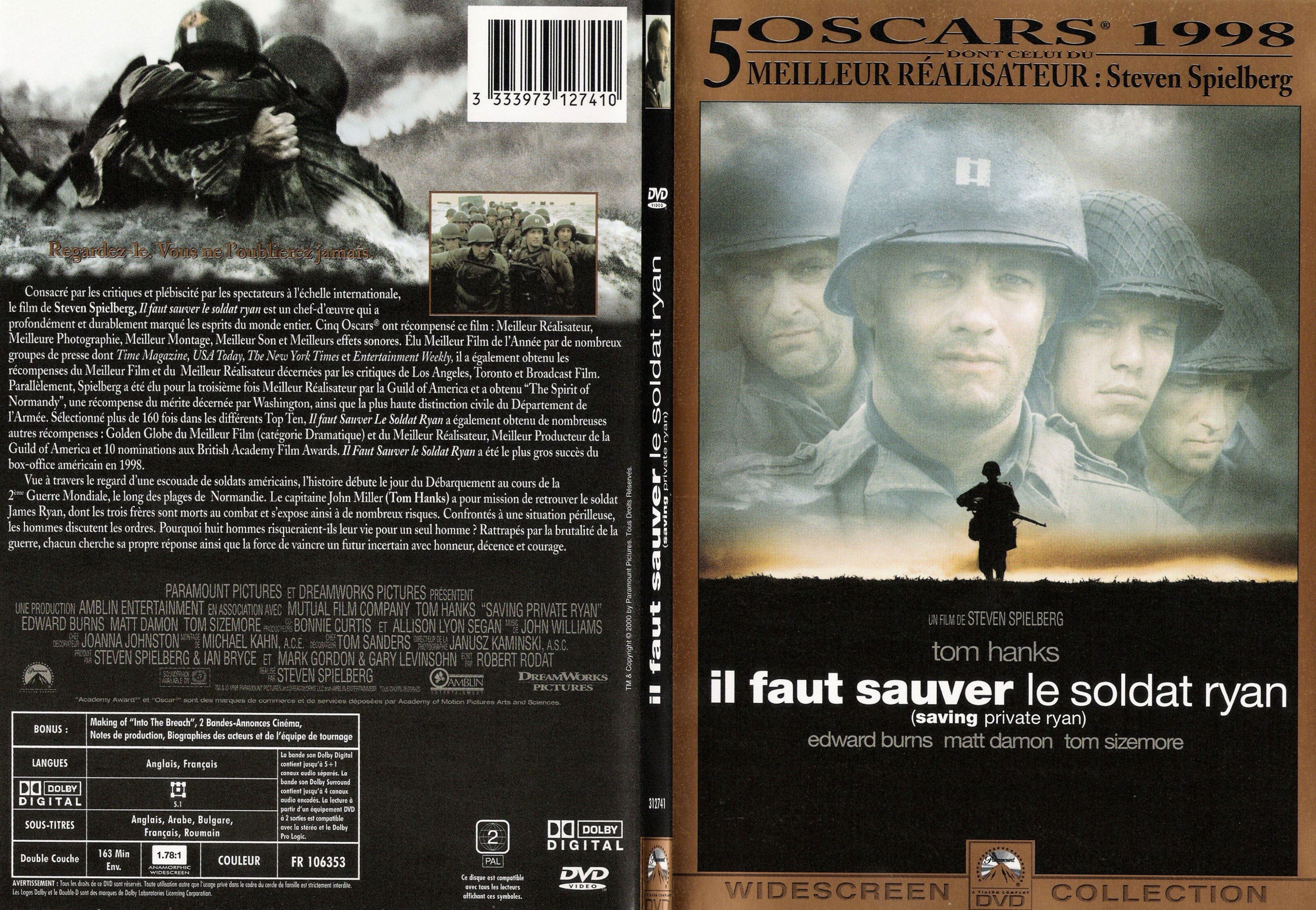 Jaquette DVD Il faut sauver le soldat Ryan - SLIM