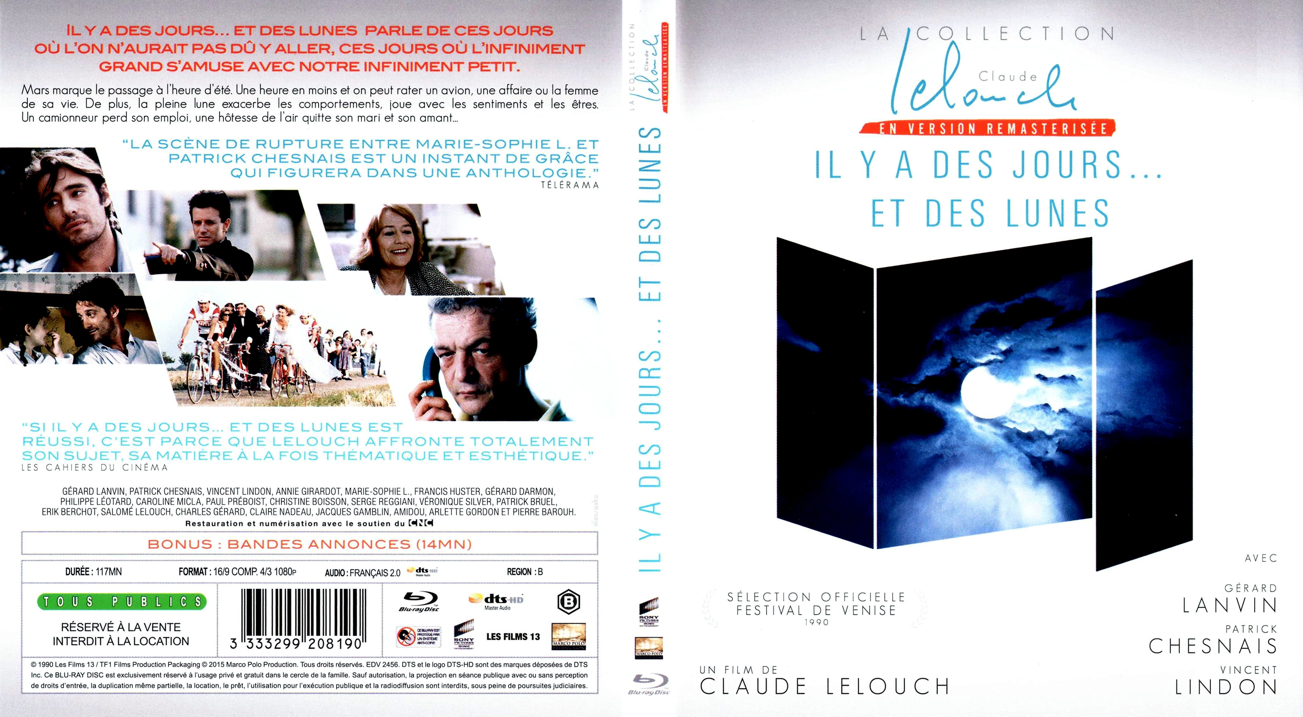 Jaquette DVD Il y a des jours et des lunes (BLU-RAY)