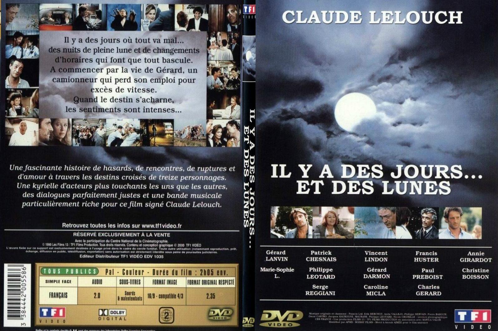 Jaquette DVD Il y a des jours et des lunes - SLIM