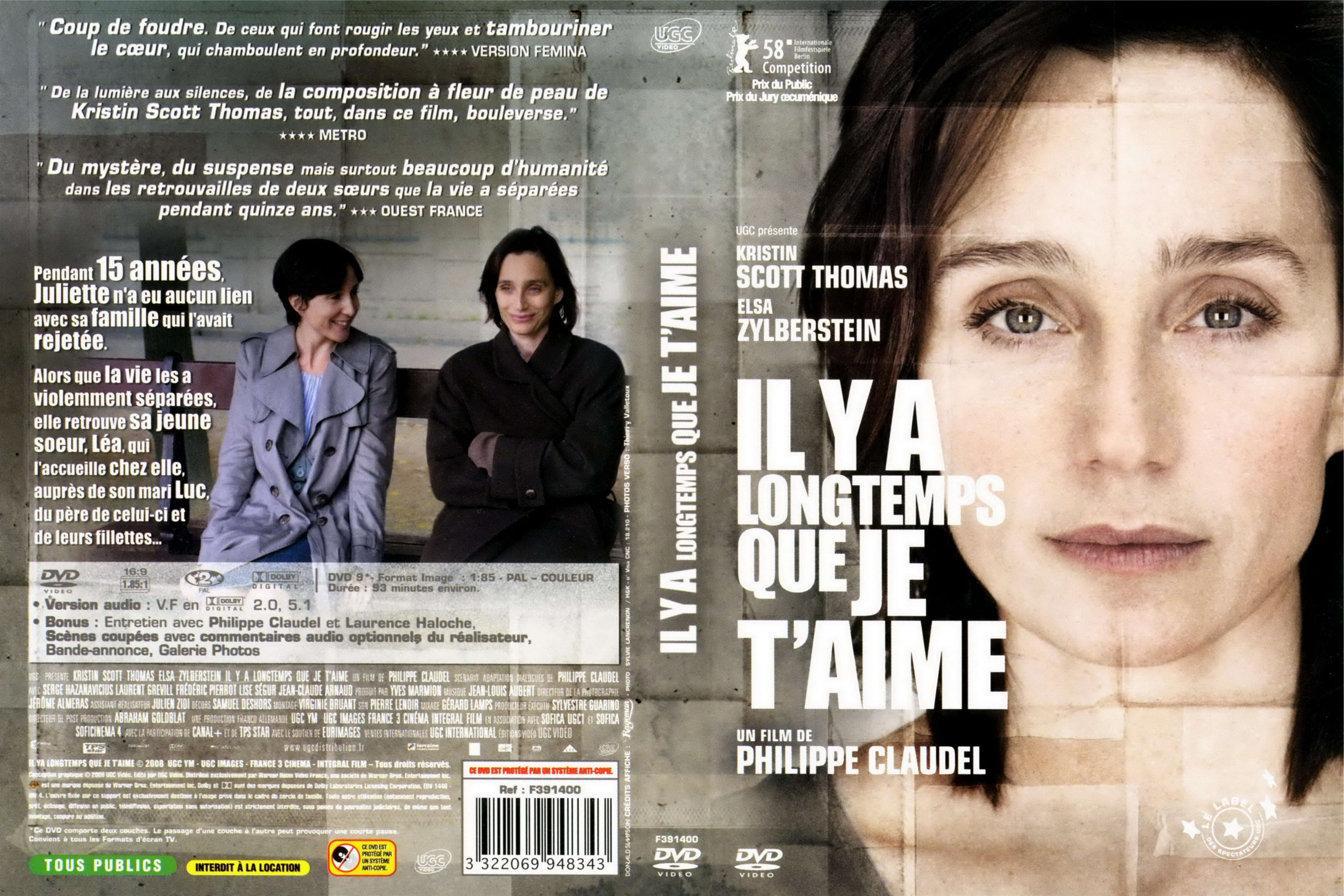 Jaquette DVD Il y a longtemps que je t