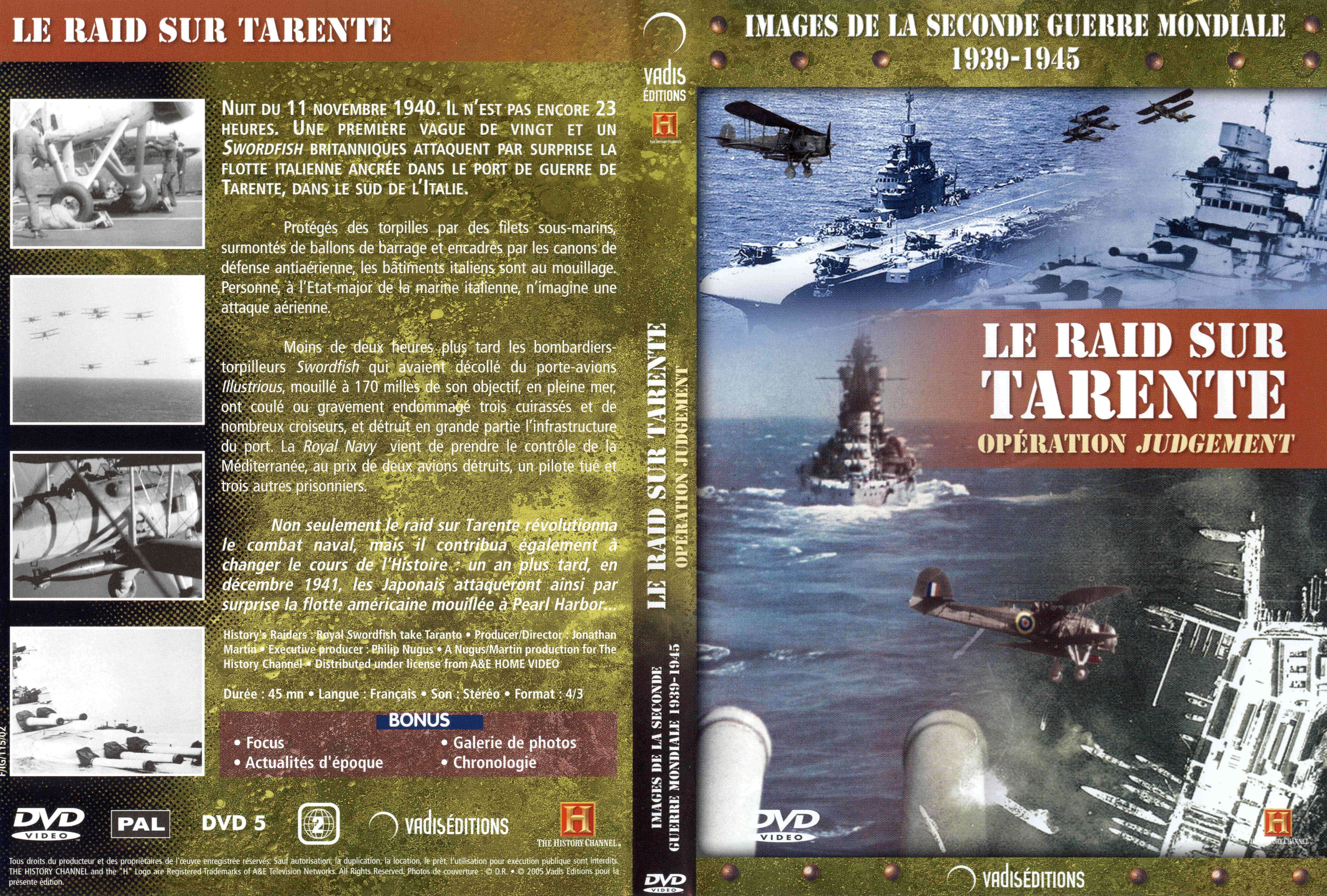 Jaquette DVD Images de la seconde guerre mondiale - Le raid de tarente