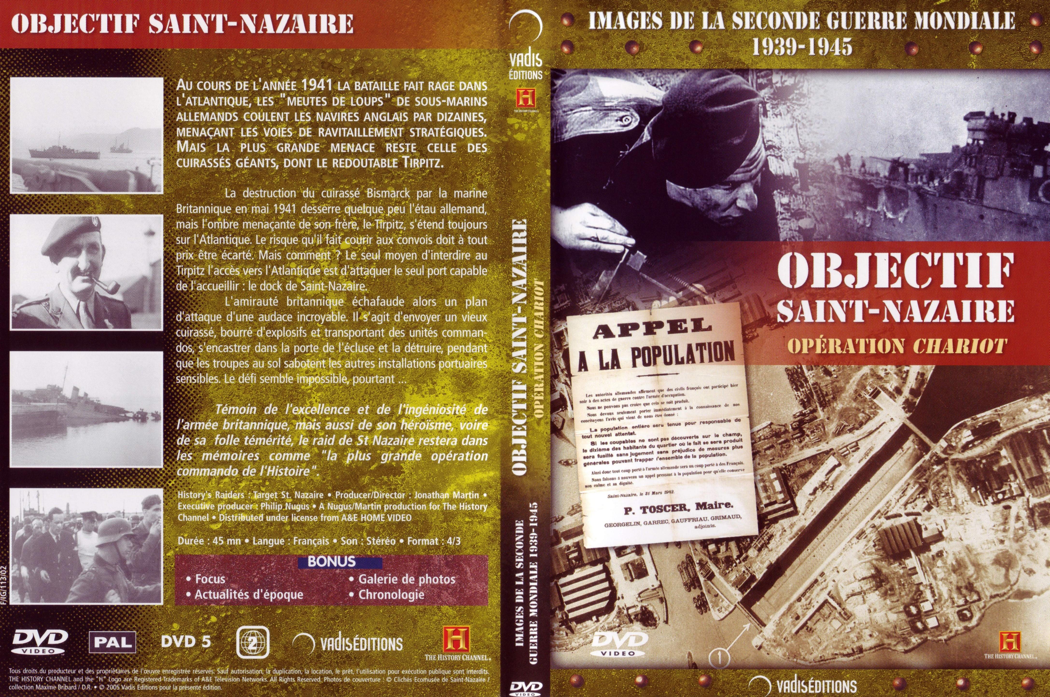 Jaquette DVD Images de la seconde guerre mondiale - Objectif Saint-Nazaire