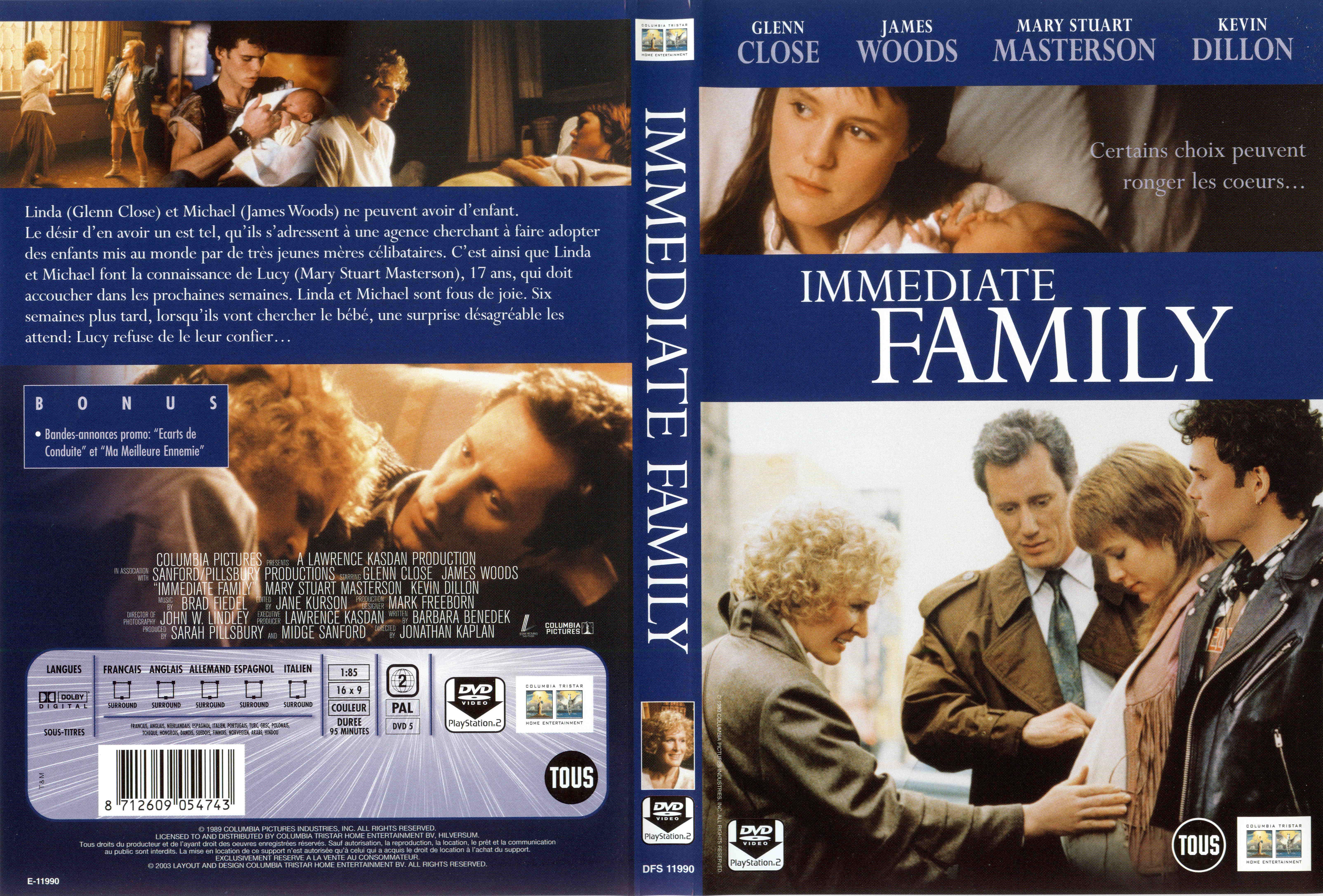 Jaquette DVD Immediate family