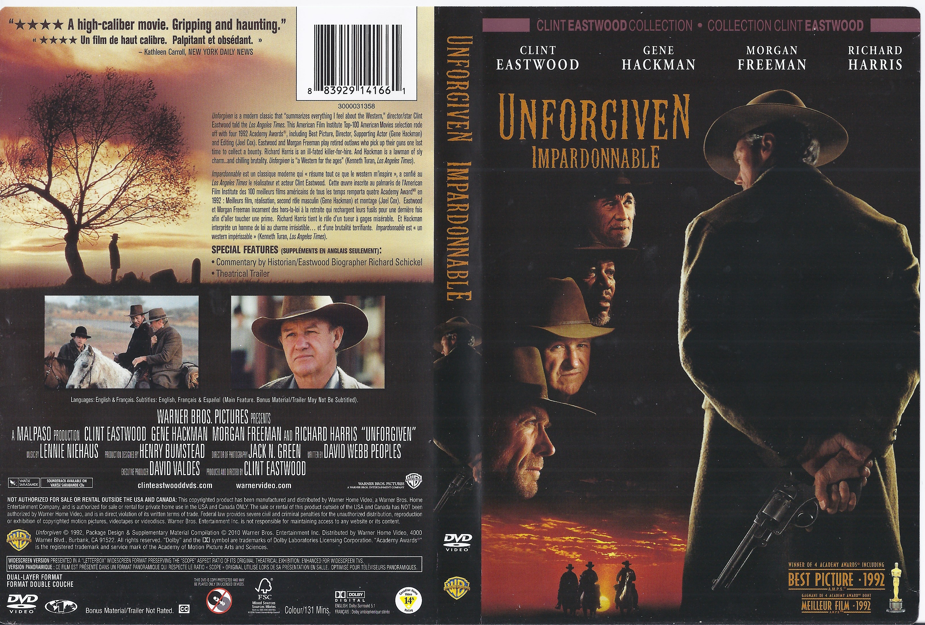 Jaquette DVD Impardonnable - Unforgiven (Canadienne)