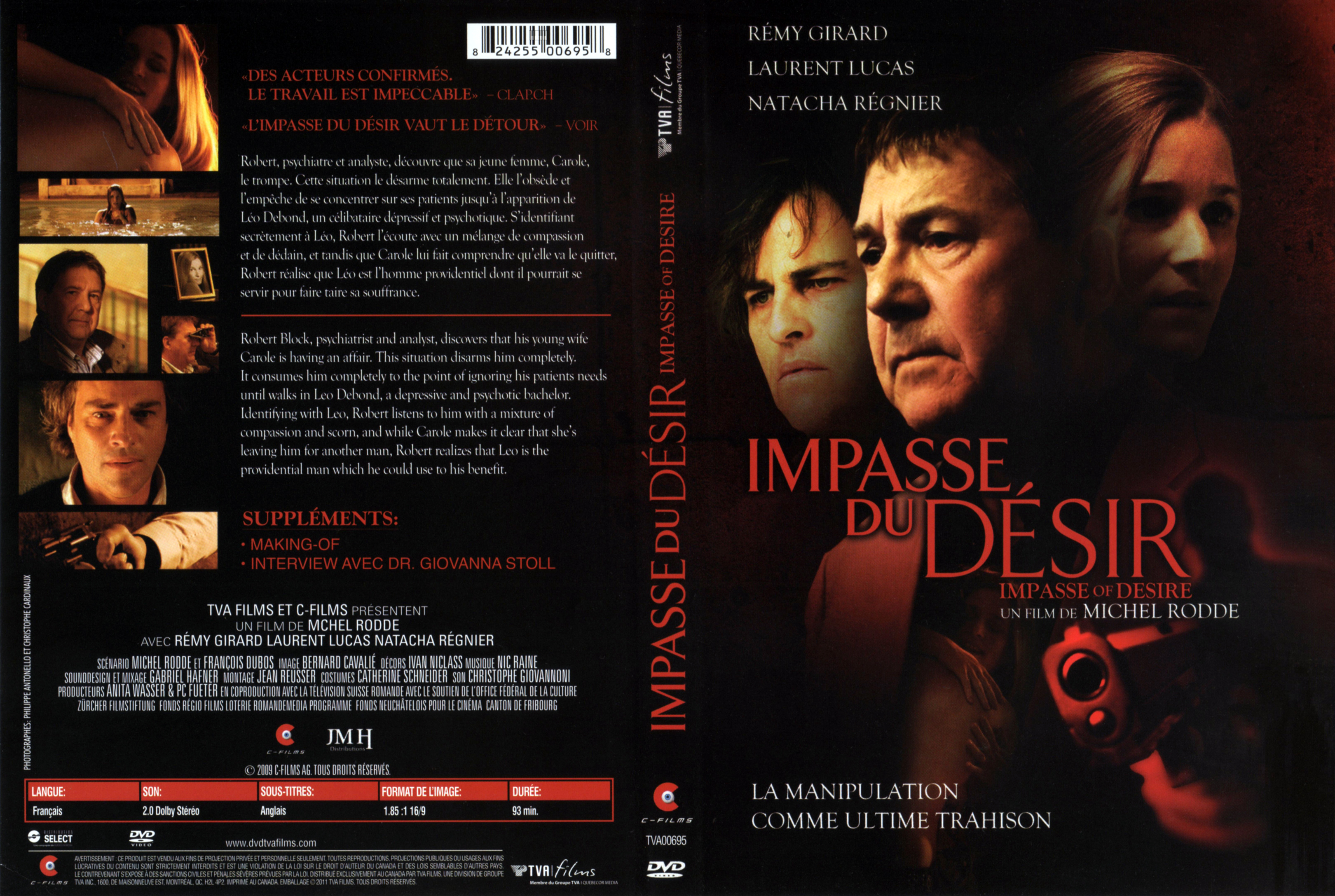 Jaquette DVD Impasse du desir (Canadienne)