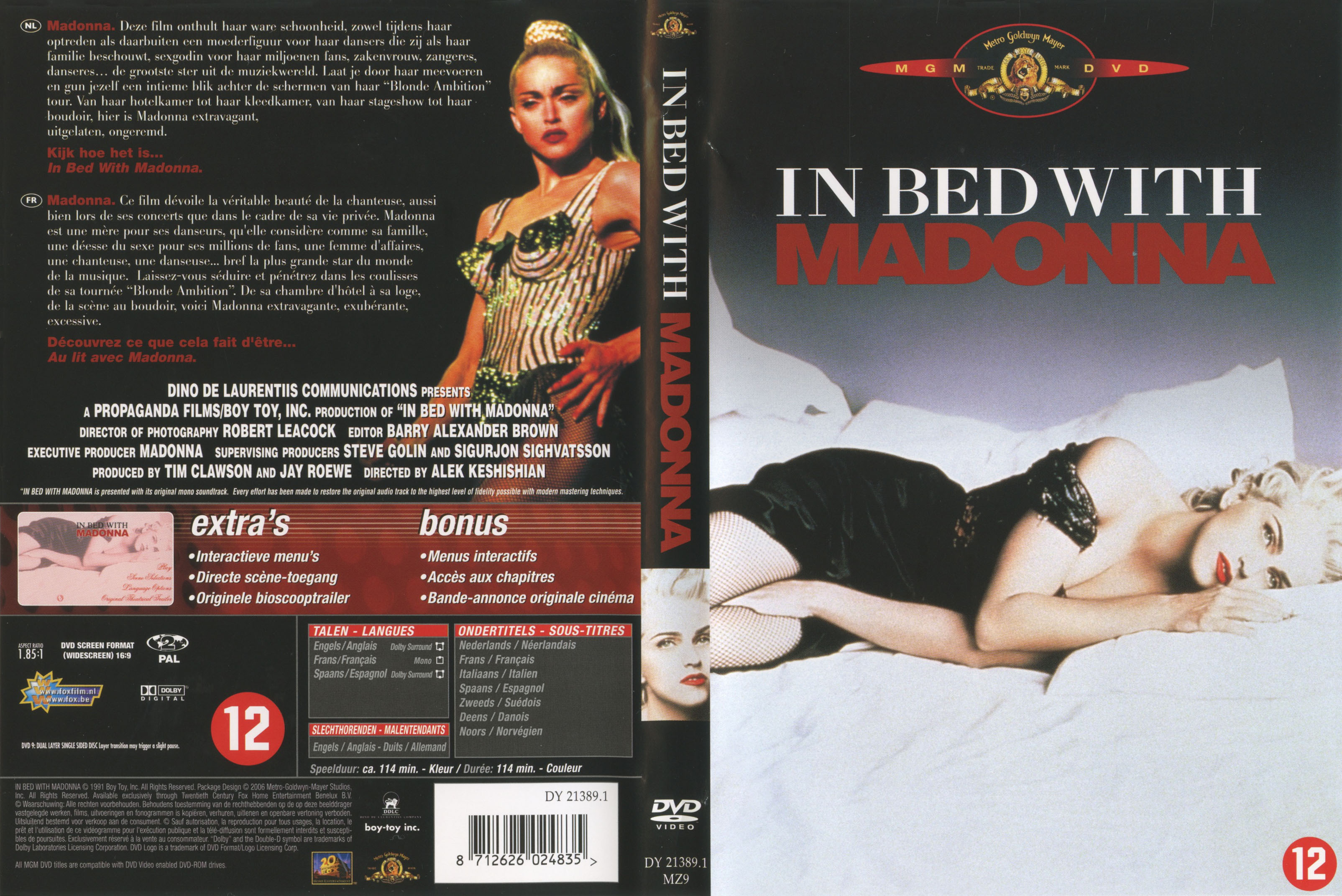 Jaquette DVD In bed with Madonna