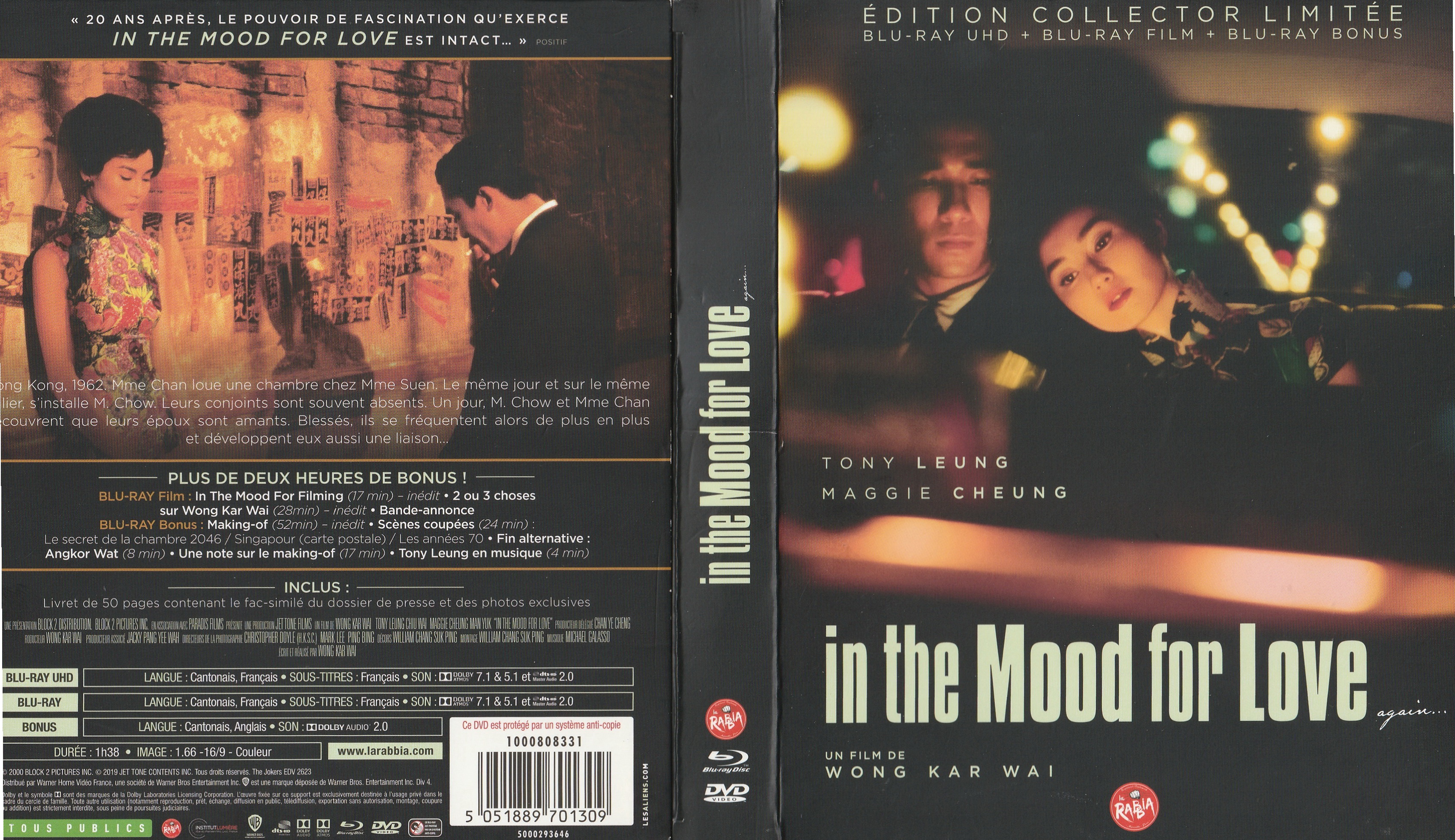 Jaquette DVD In the mood for love 4K  (BLU-RAY)