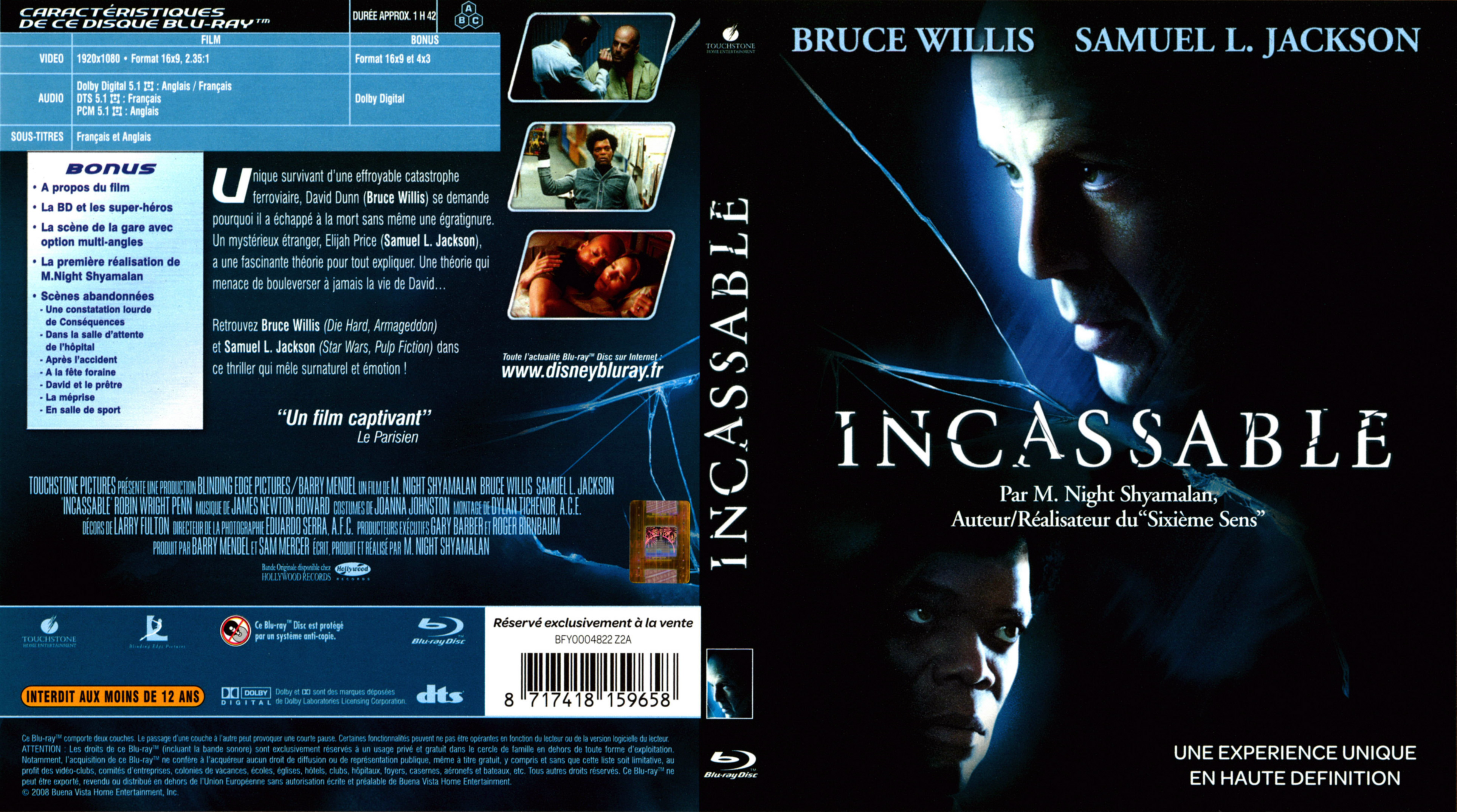 Jaquette DVD Incassable (BLU-RAY)