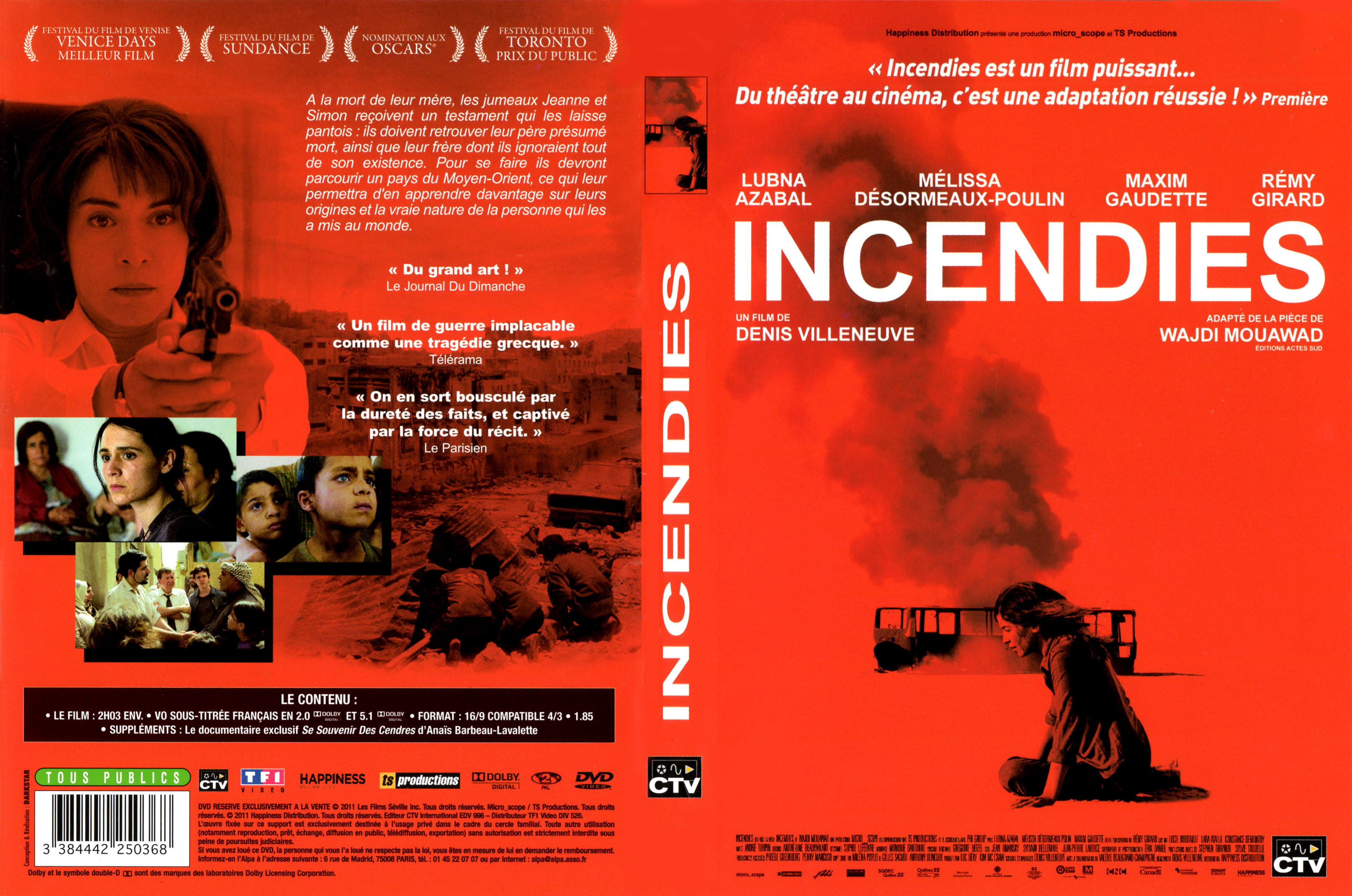 Jaquette DVD Incendies