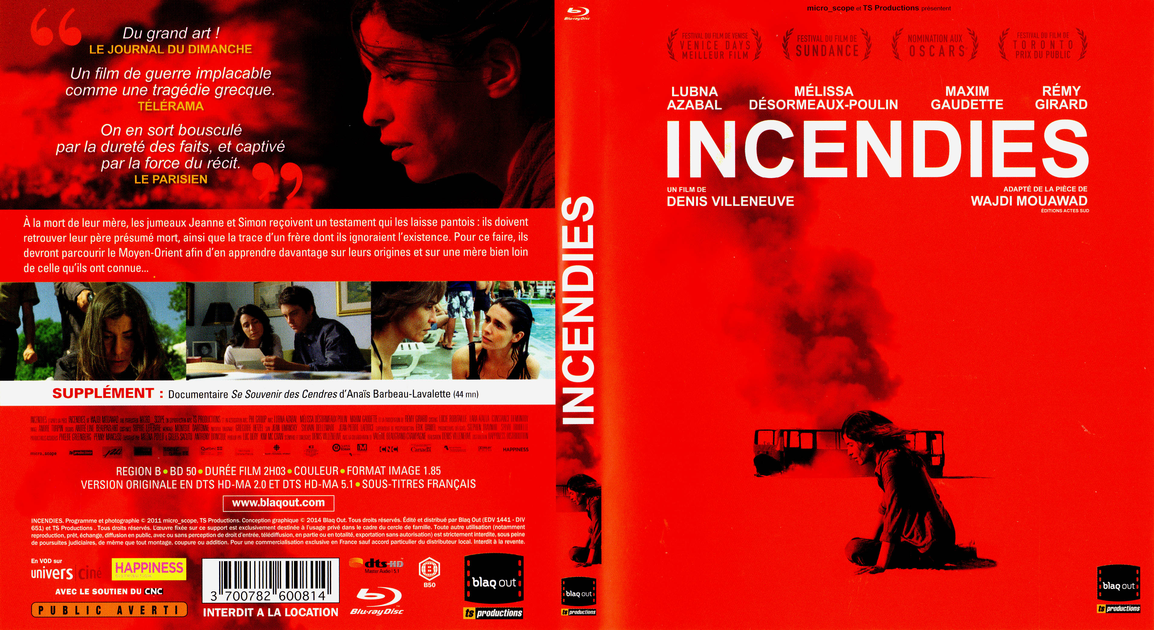 Jaquette DVD Incendies (BLU-RAY)