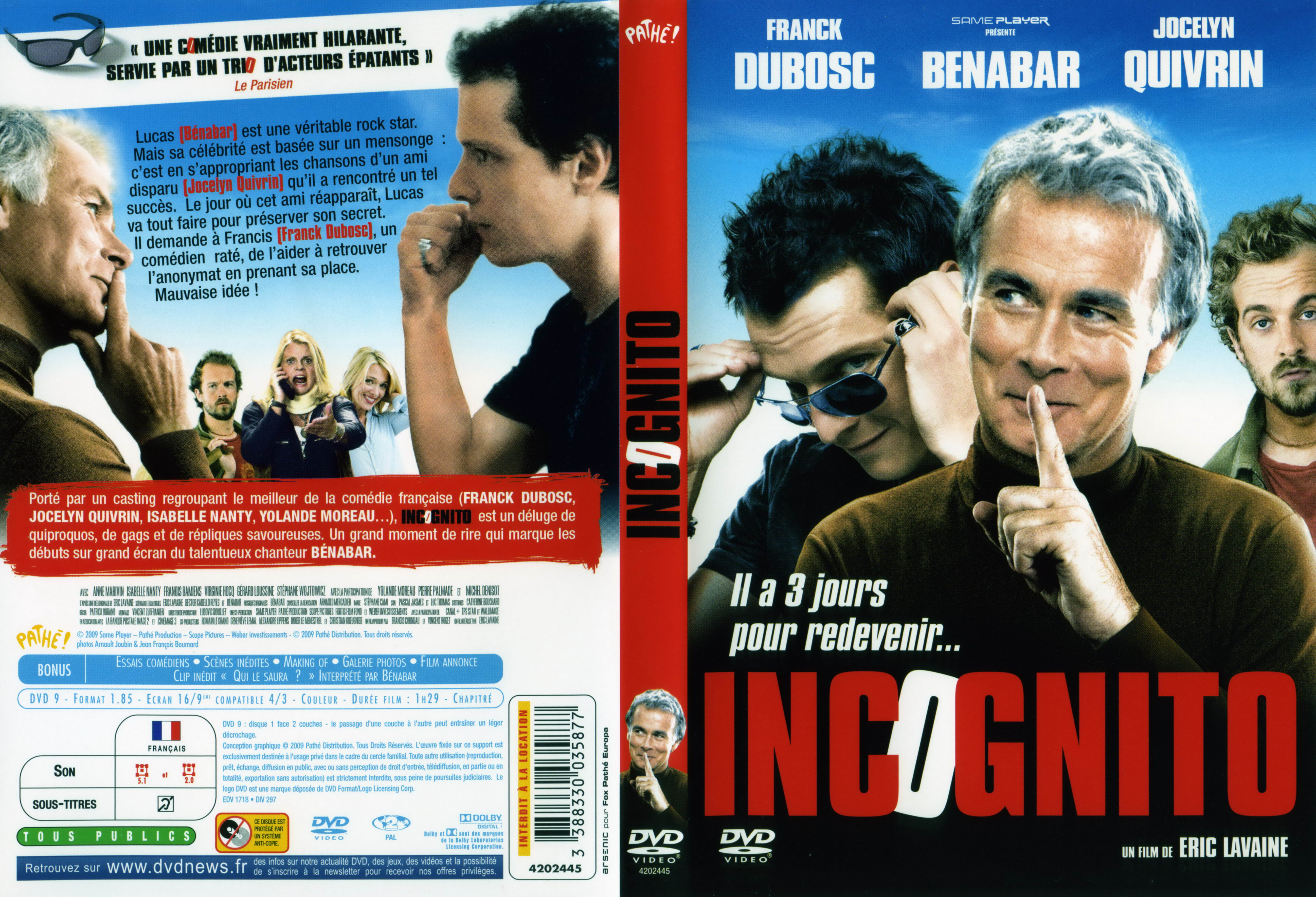 Jaquette DVD Incognito