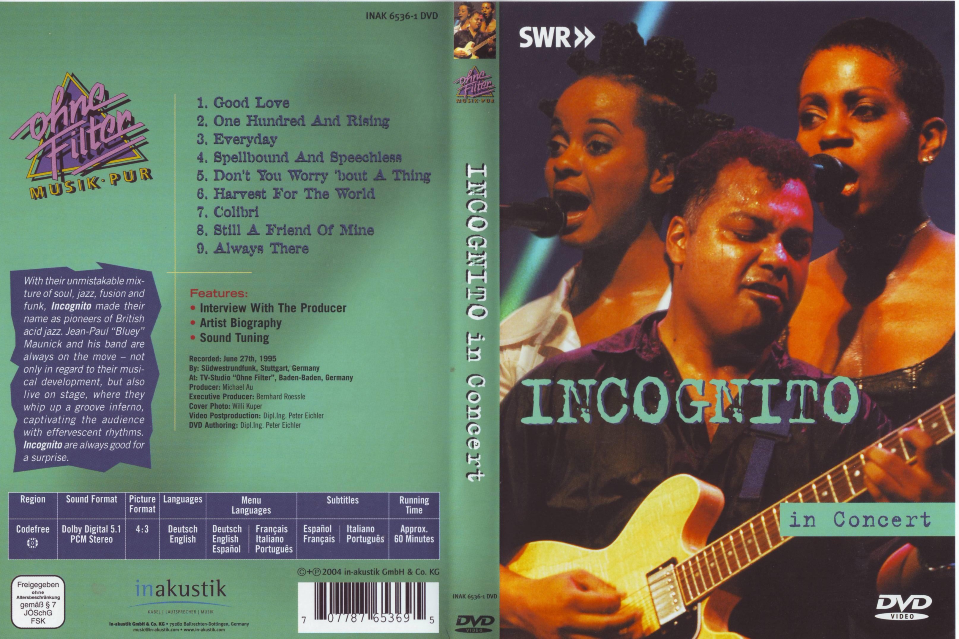 Jaquette DVD Incognito in concert