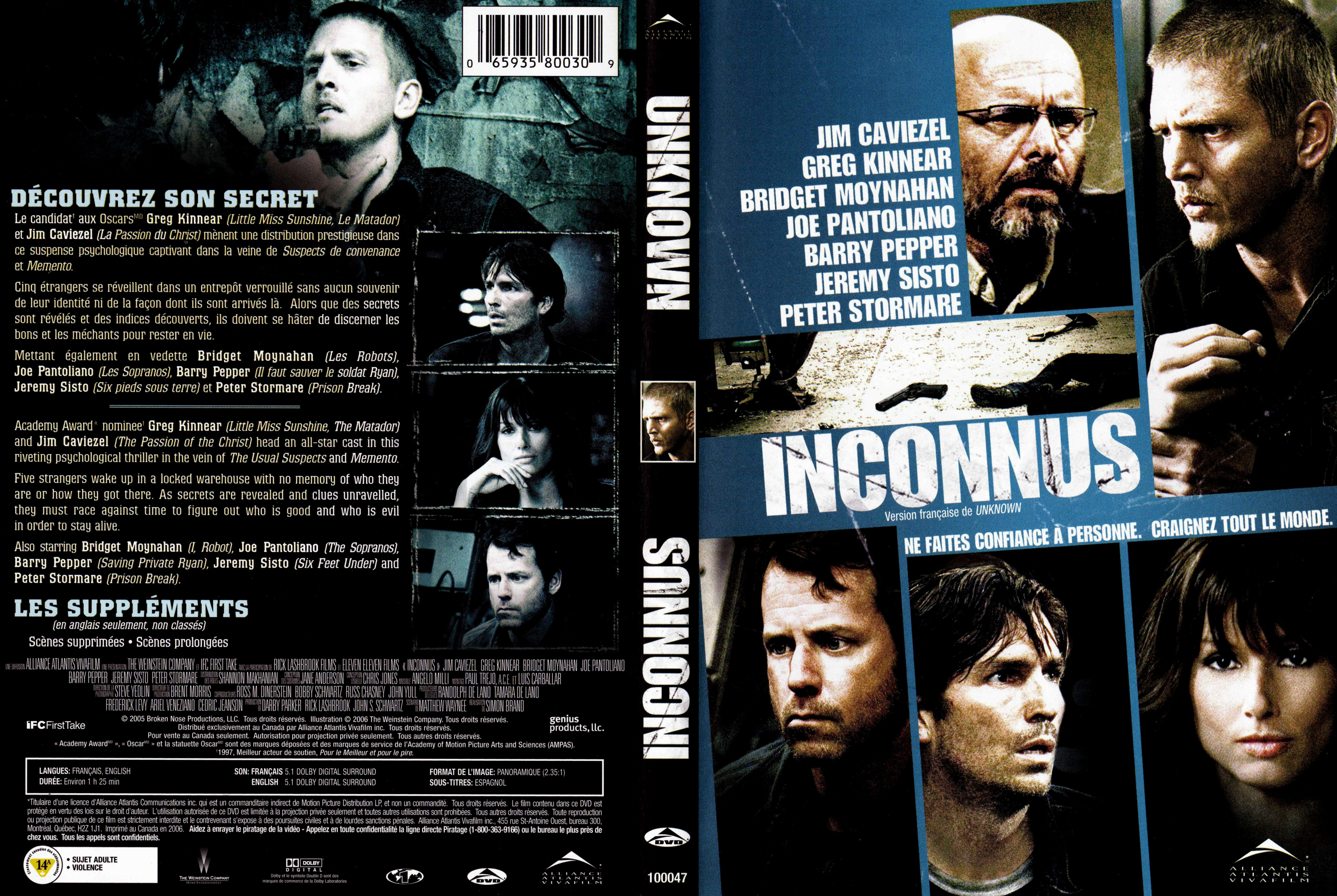 Jaquette DVD Inconnus